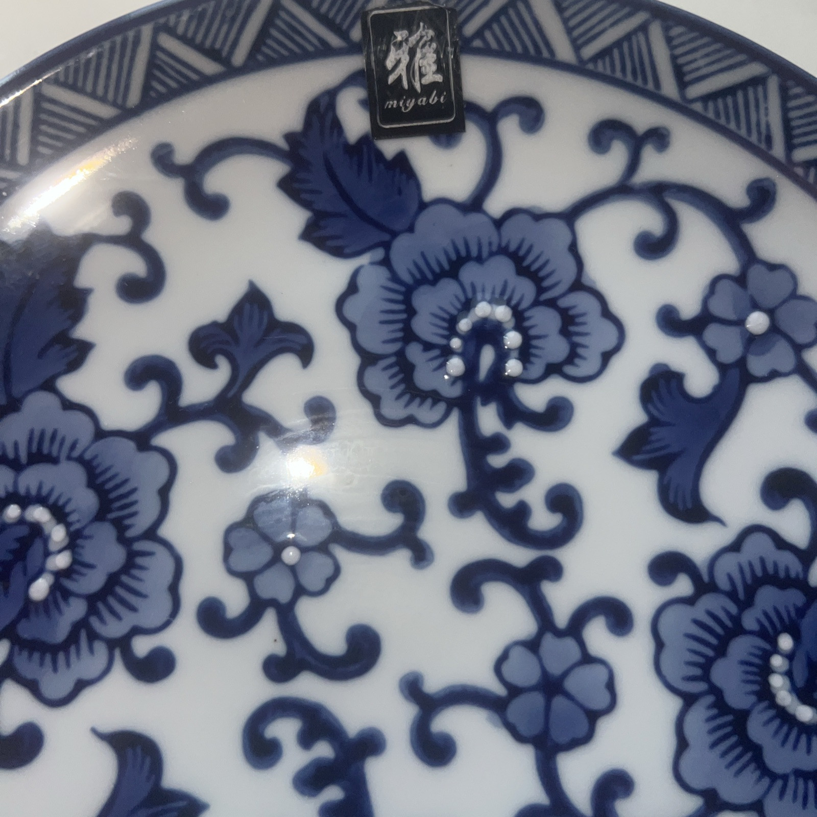 Yokohama Studio Hand Painted Miyabi Blue and White Plates Set of 2