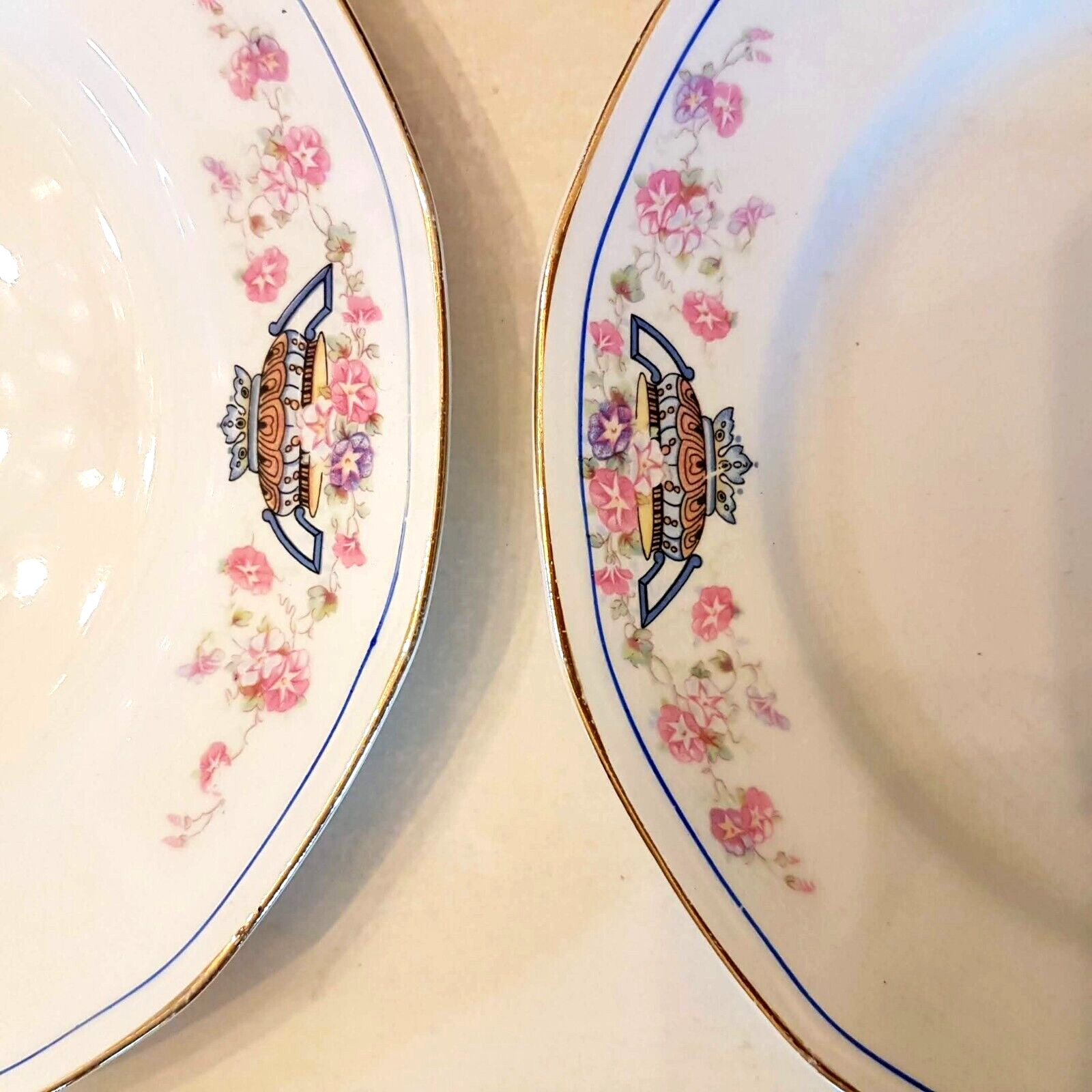 American Limoges Dishes LOT Blue Urn 20 pc Luncheon Service LIA-15 Sebring Ohio