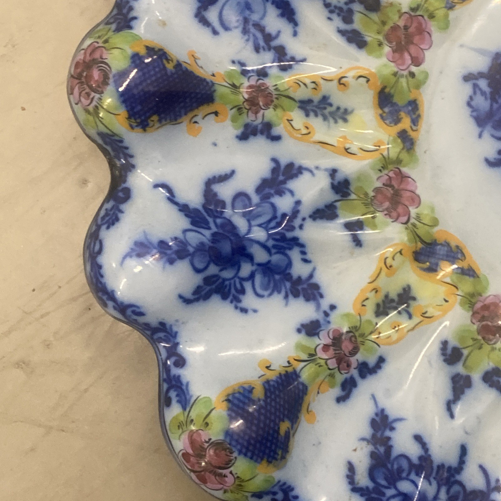 Elpa Cerâmica Vintage ceramic wall plate Hand painted Made Alcobaça E.P.L 18”