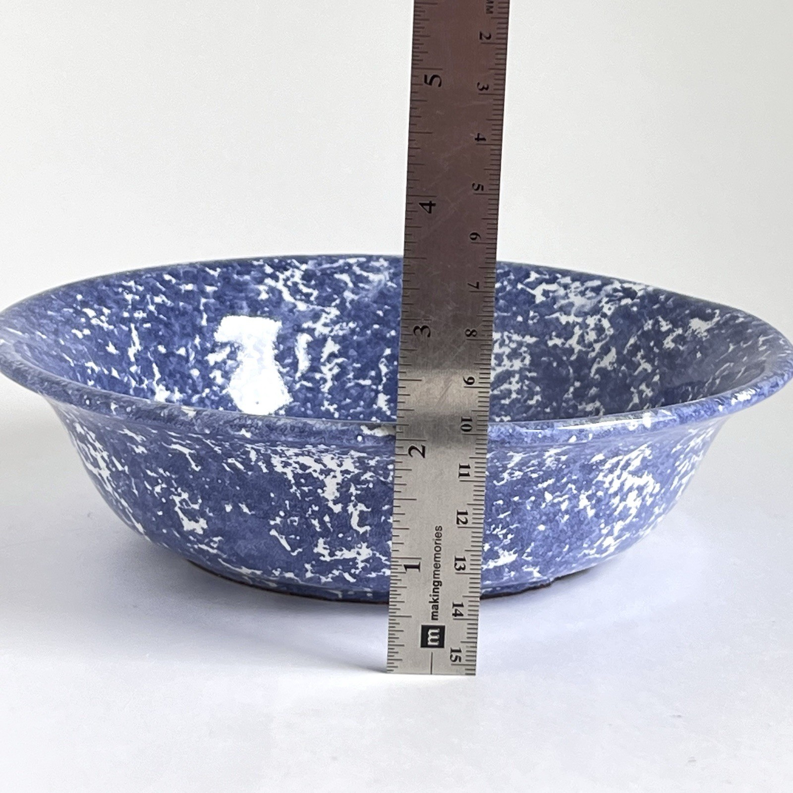 HIMARK Hand Painted Floral Sponge Ware Soup Cereal Bowl Portugal 2×7.5 Inch