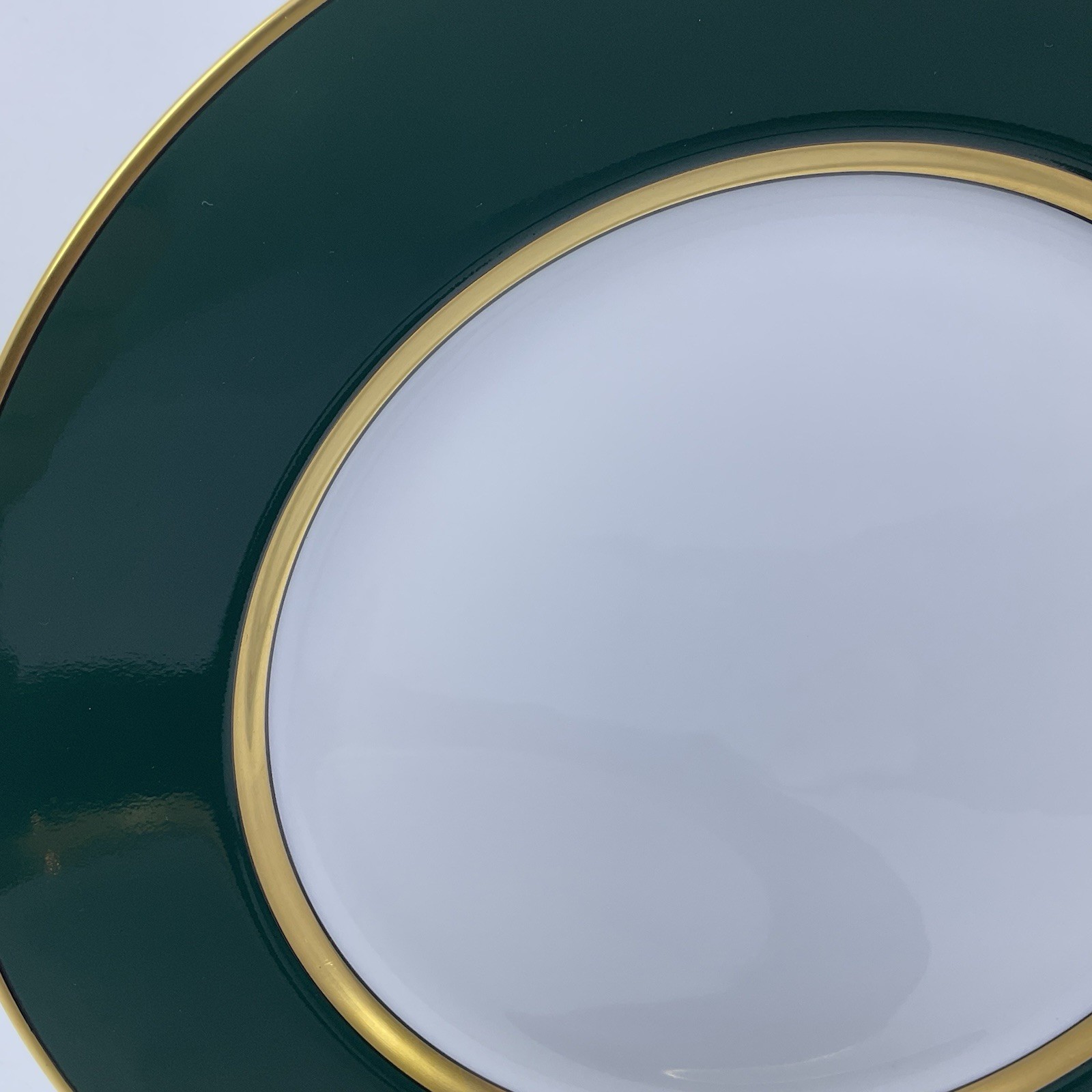 Fitz and Floyd Renaissance Dark Green Dinner Plates 10 1/4″ – Set Of 2