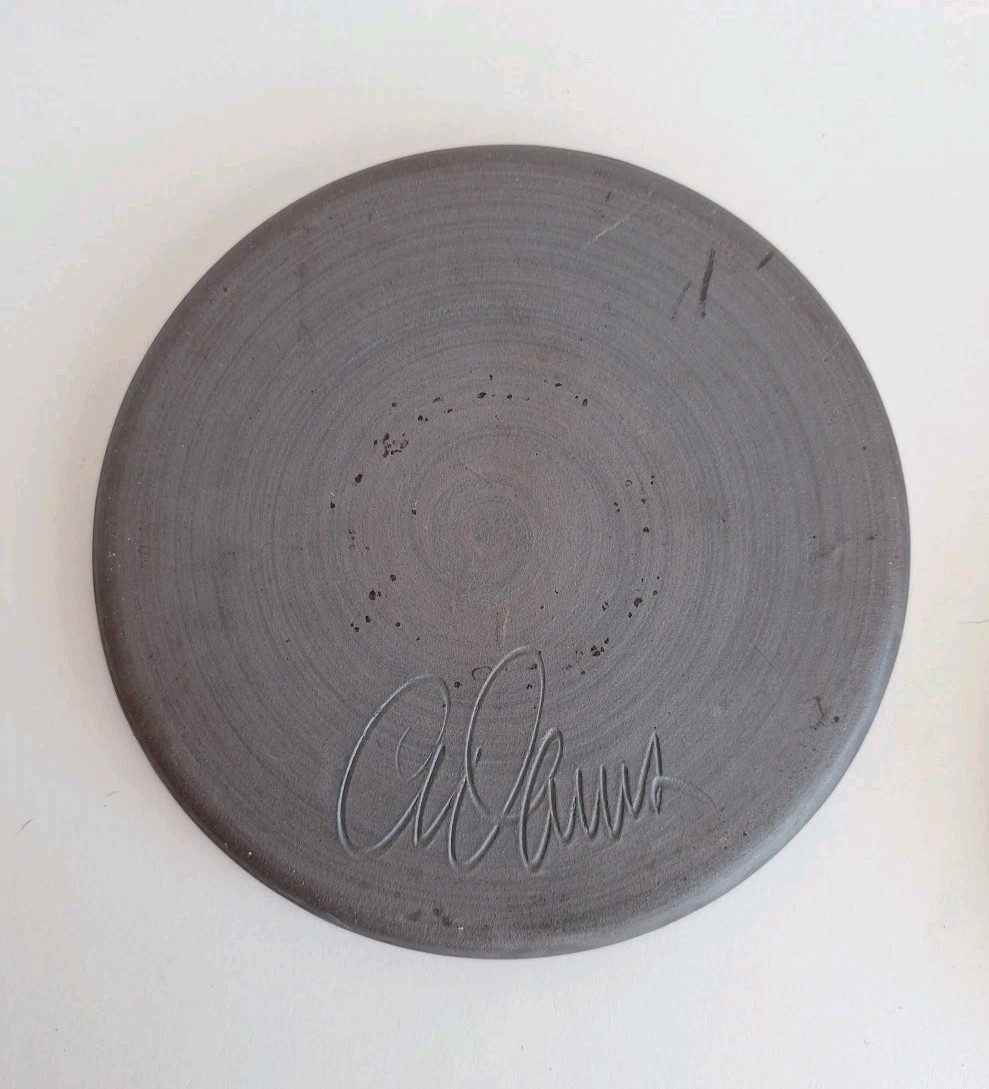 Doug Adams “The Wave” Salad Plates 8.25″ Signed Studio Art Pottery Set Of 4