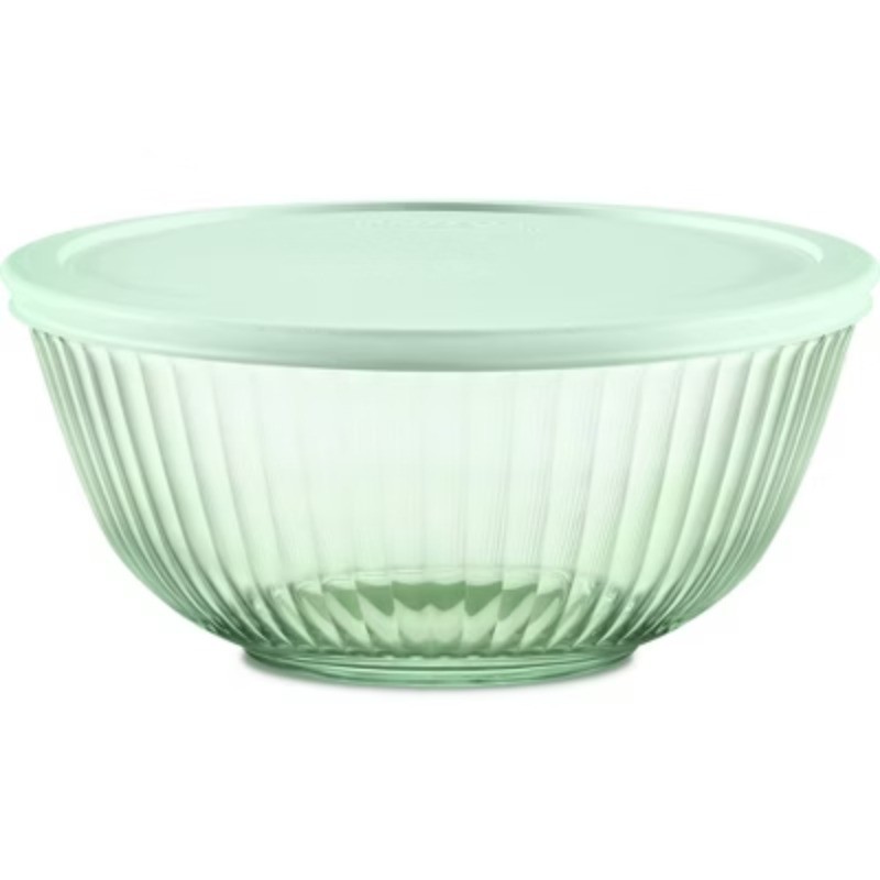 Sculpted Tinted 2qt Lidded Mixing Bowl Green
