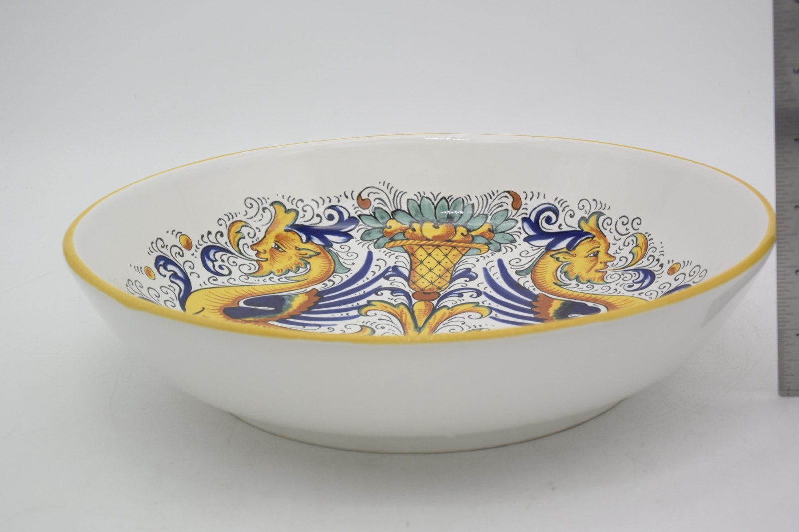 Ceramica Nova Deruta Italy Raffaellesco 11″ Pasta Serving Salad Bowl Dragon