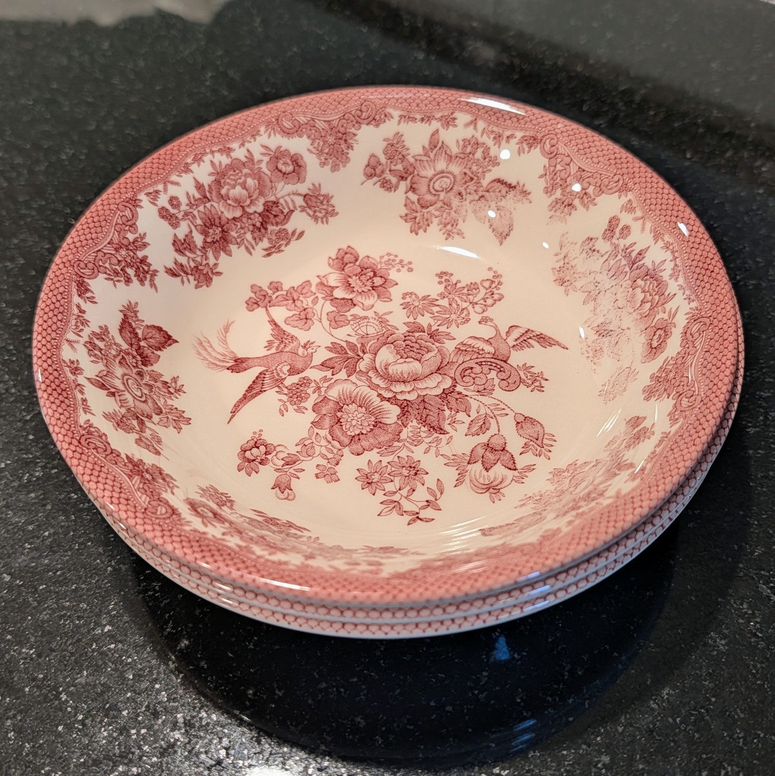Royal Stafford Asiatic Pheasant Red Bowls – Set of 3