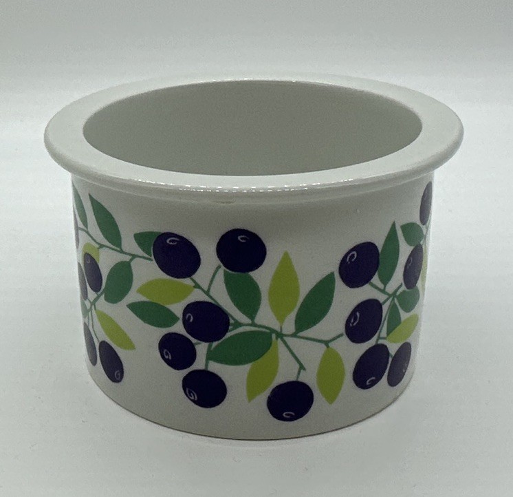 Arabia Pomona Berries Bowl White Ceramic Finland Mid-Century Modern 6-69