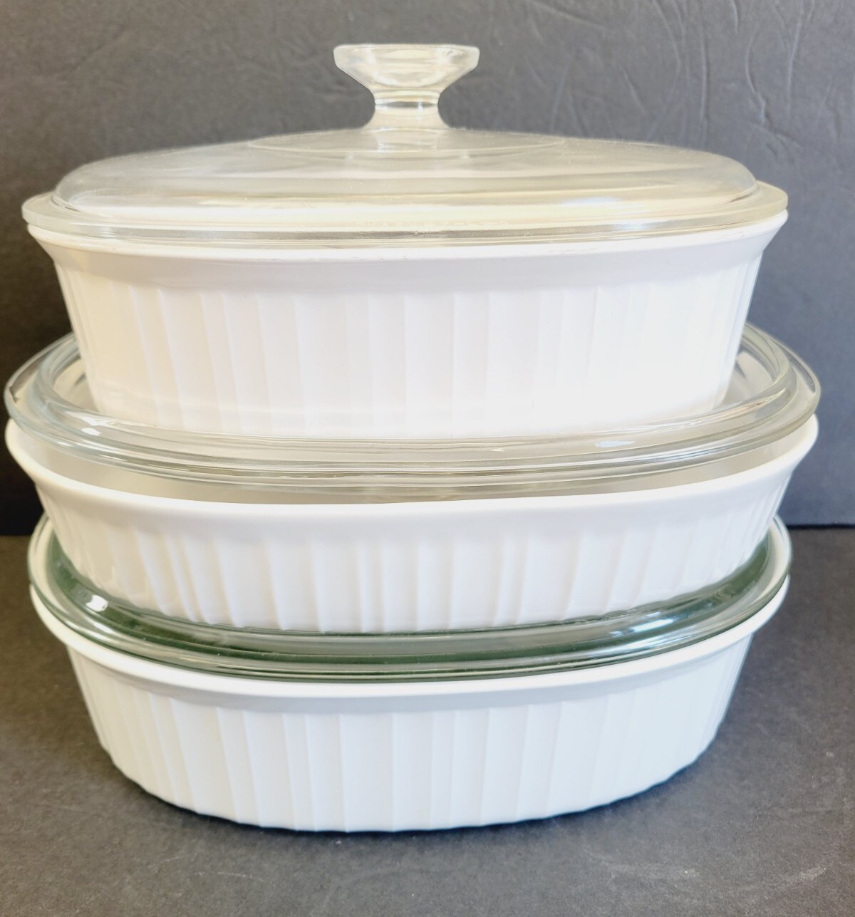 Corning Ware French White 6 Piece Set EXC