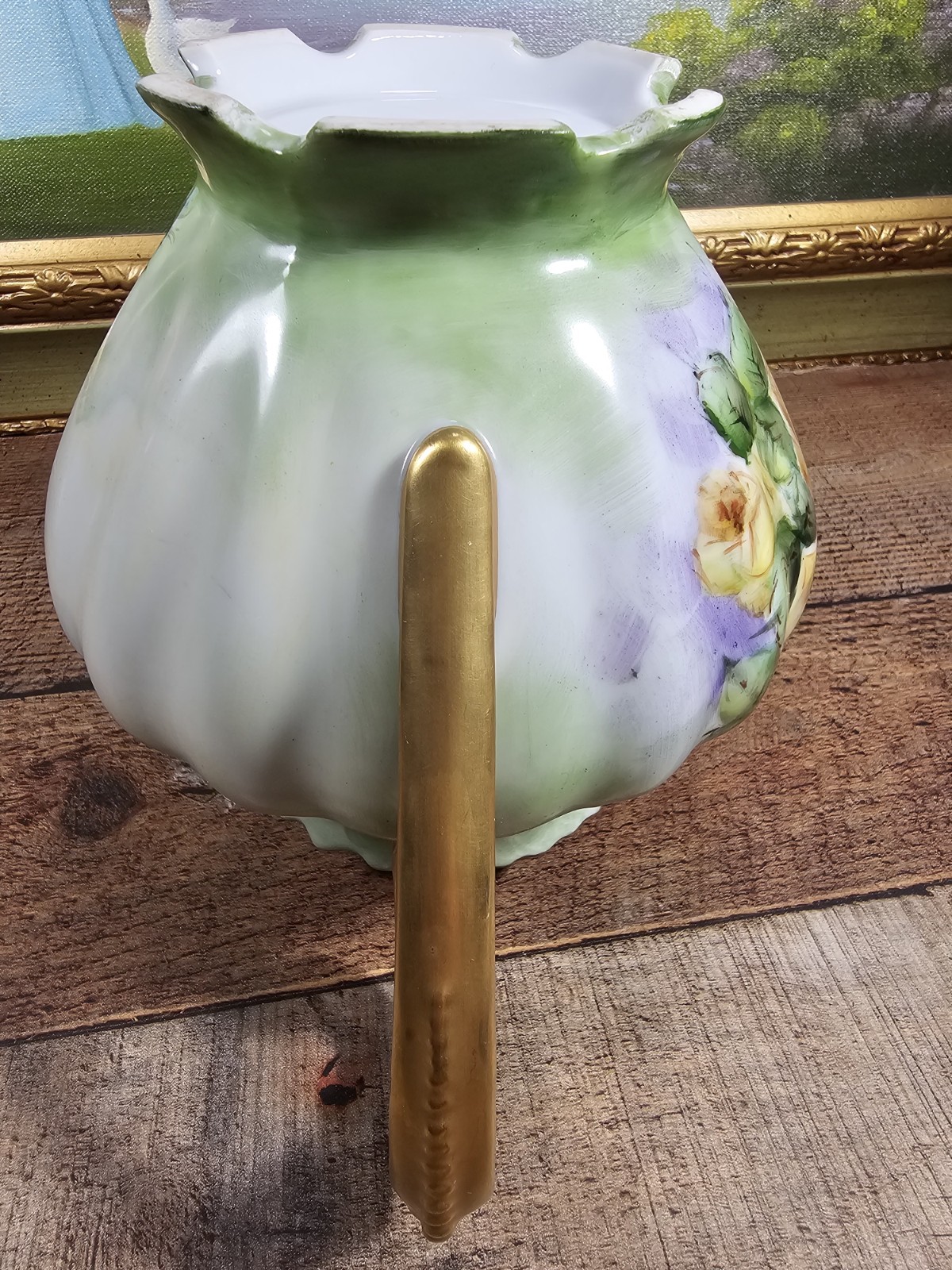 VTG Handpainted Signed Water Pitcher, Dan Elda 1963, READ DESCRIPTION