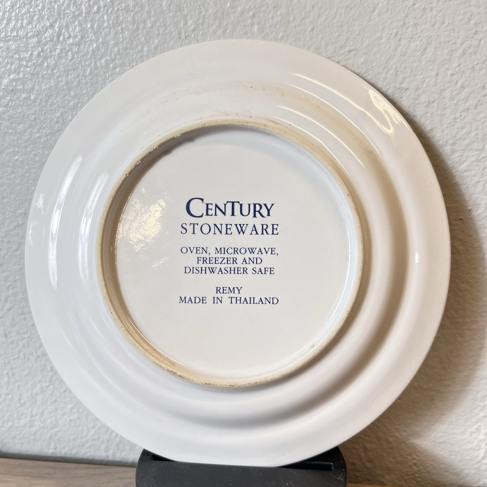Vintage Century Stoneware Remy Blue Rim Salad Plate 7.75” Made in Thailand