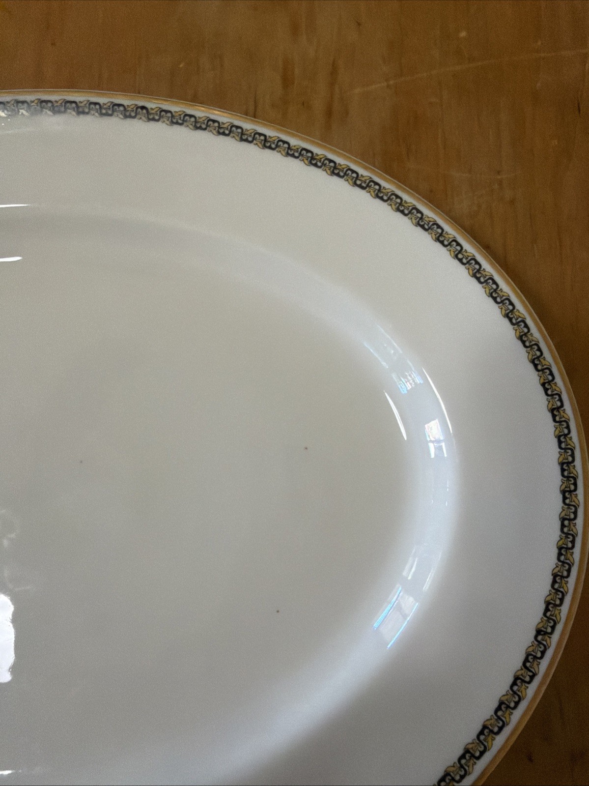 Haviland Limoges 14″serving platter Albany Schleiger 107 gold trim Greek key VTG