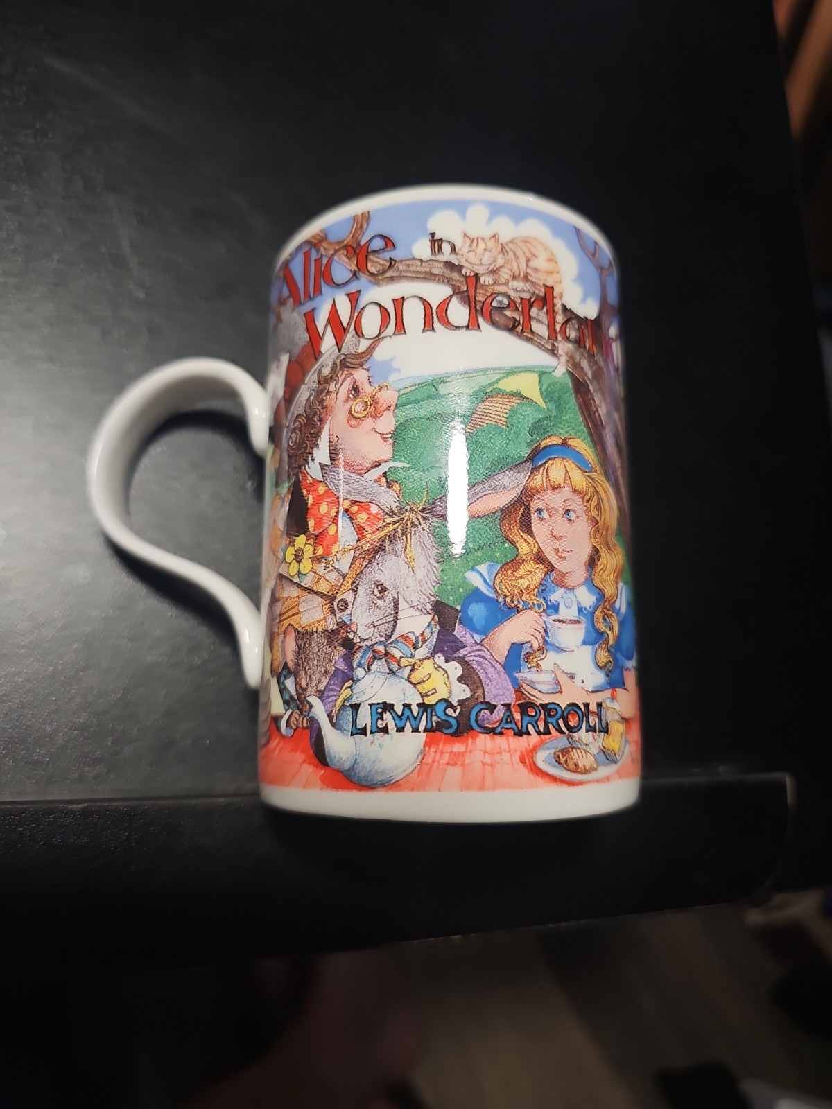 James Sadler Classic Stories Alice in Wonderland Mug-Bone China Gold Trim