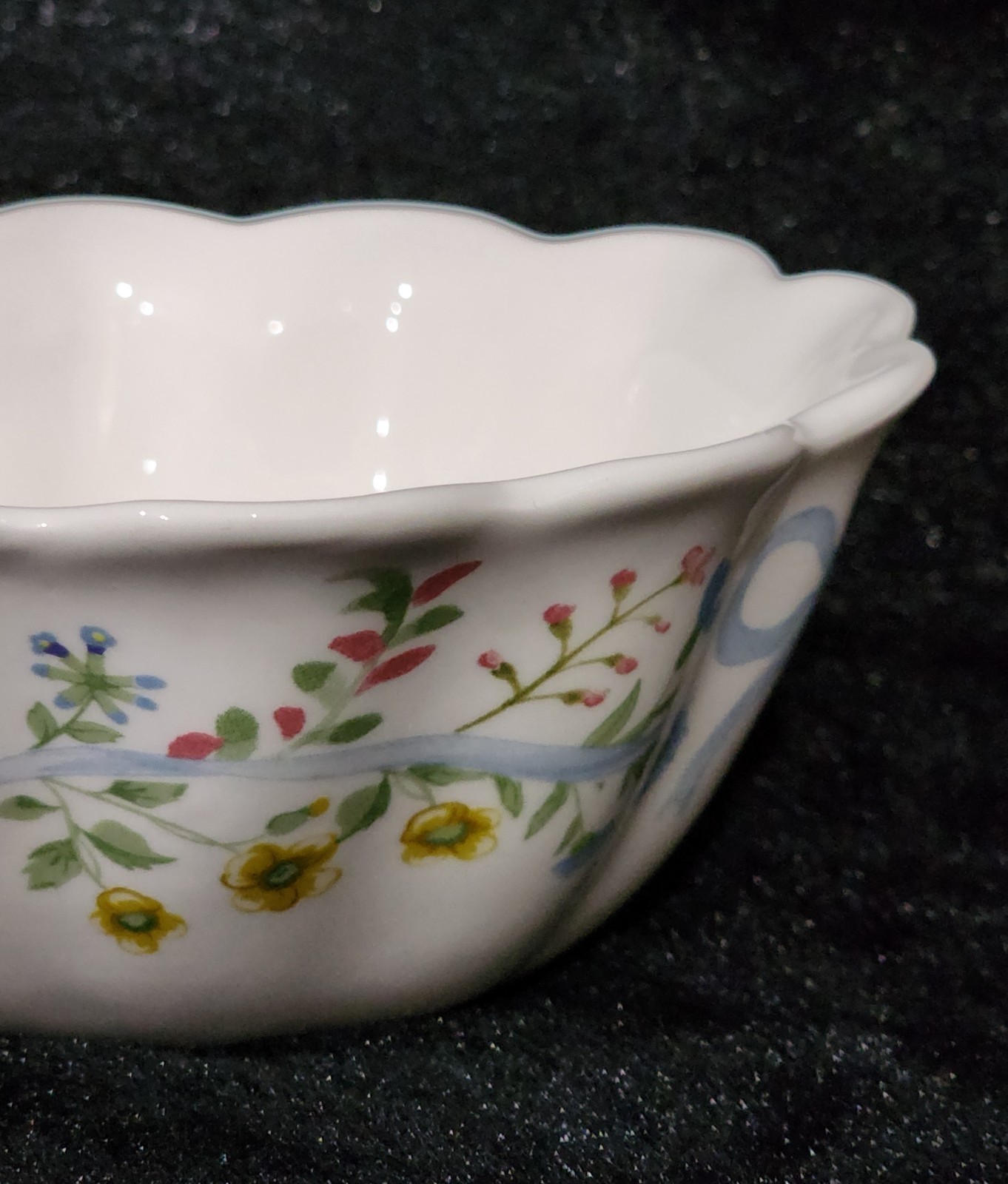 4 Blue Bow Floral Mini Bowls 4″ Ceramic Easter Spring Hobby Lobby Viral Bows HTF