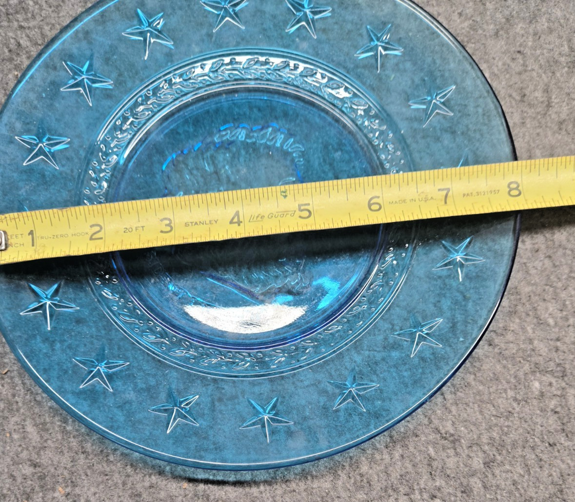 3 Collectable 8” Blue Wheaton Glass President Plates Washington Lincoln