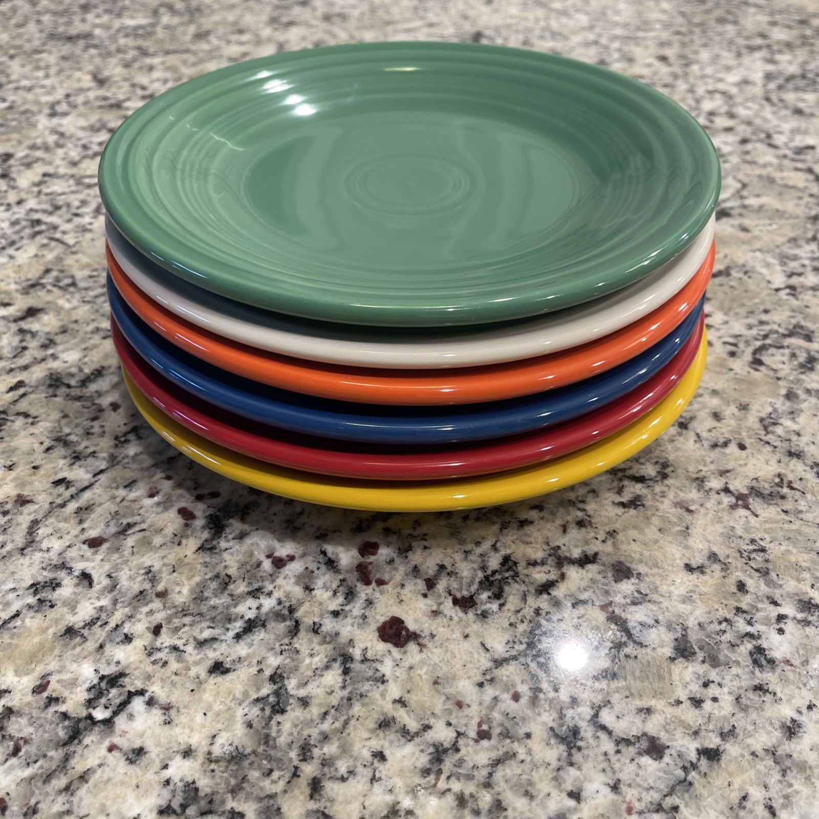NEW MIX SET (6) 9” MIXED COLOR LUNCH PLATES FIESTA