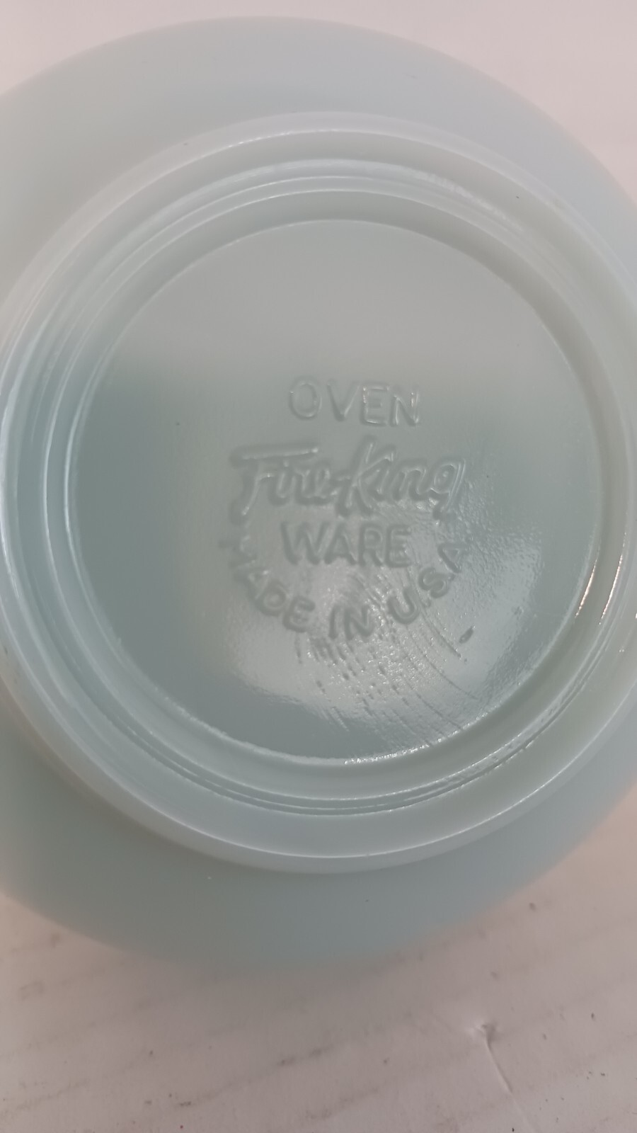 Antique Fire King Oven Ware Turquoise Blue Glass 5″ Cereal Bowl FREE SHIPPING