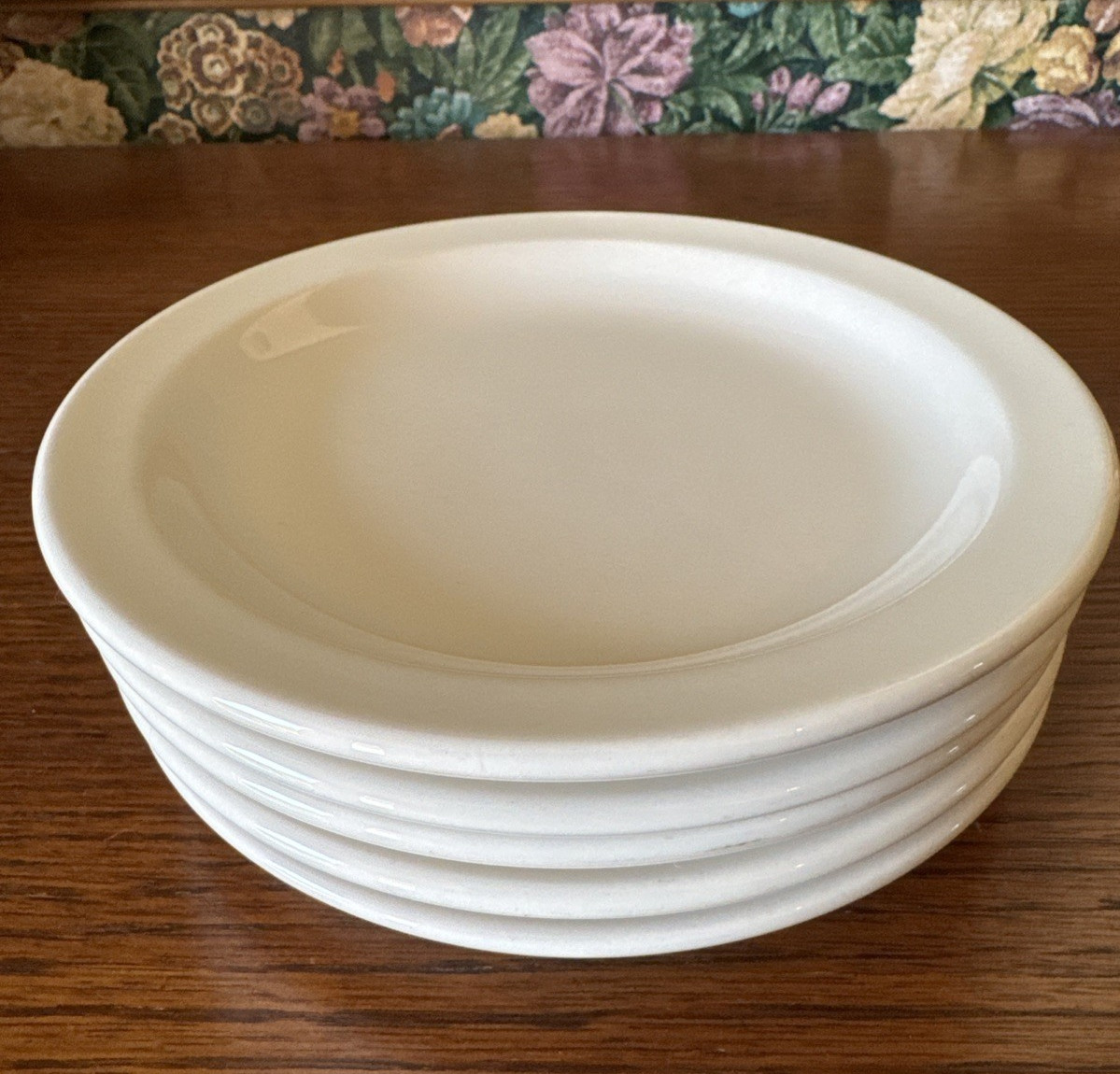 Vintage Buffalo China White Restaurant 6 1/4″” Bread Dessert Plates Set of 5