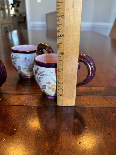 MCKENZIE CHILDS CHELSEA LUSTER TEA CUPS 2003 RARE LOT OF 5