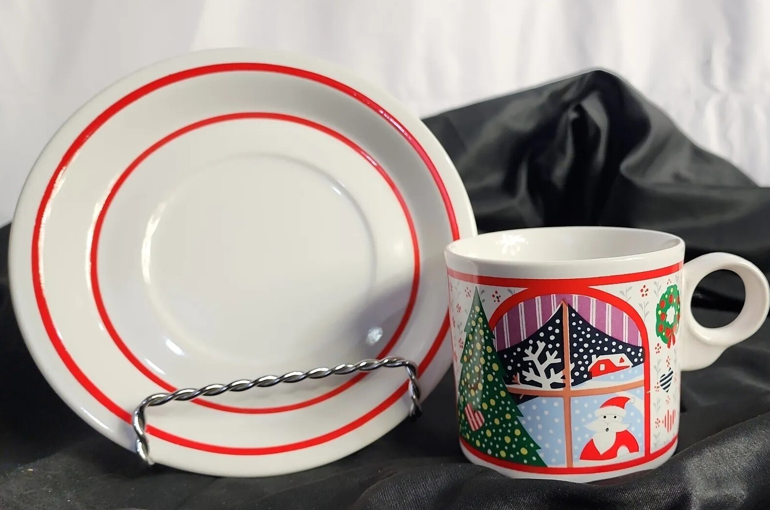 Twas The Night Before (#8100) by Epoch Mug and saucer set Christmas 1980’s