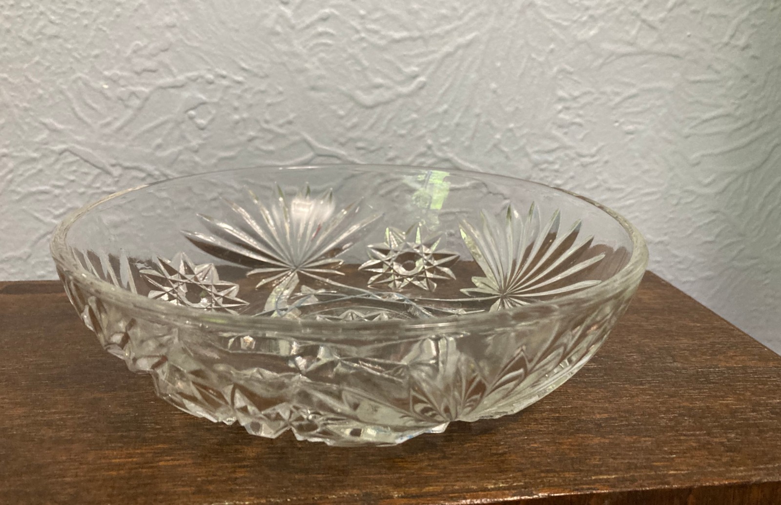Vintage Anchor Hocking Clear Pressed Glass Bowl W/ Star of David pattern