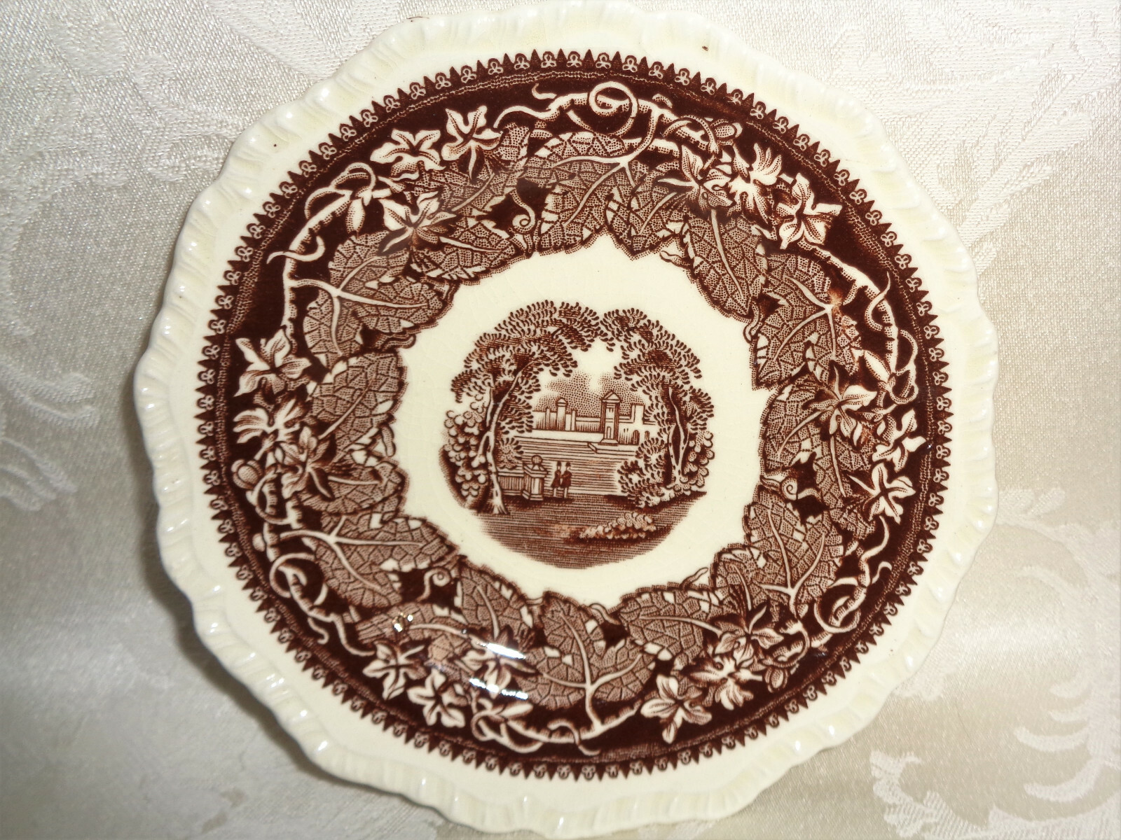 Masons England Vista Brown No Trim Bread And Butter Plate Crazing