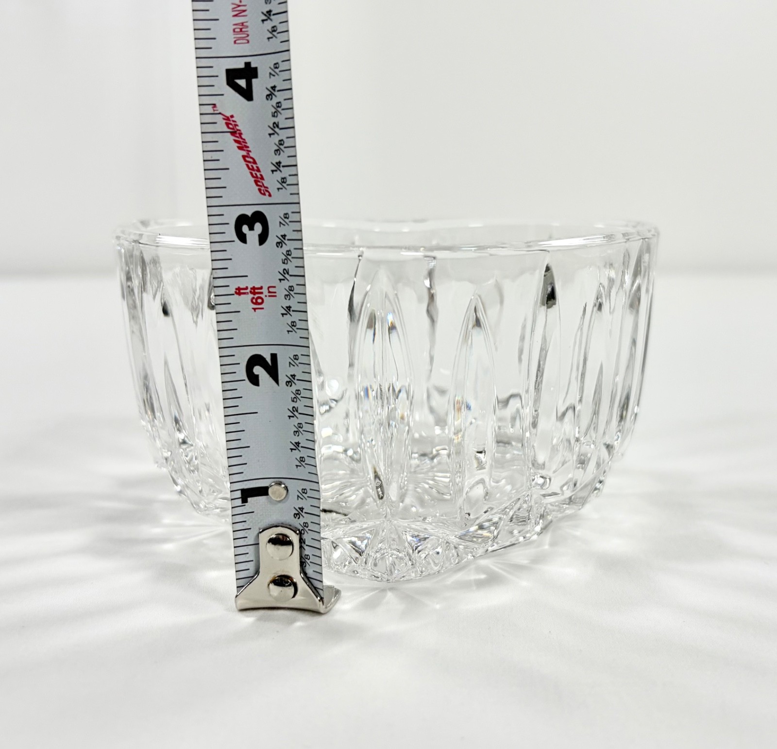 Vintage 1992 FTD Crystal Heart Bowl Lead Glass Valentine Candy Dish Trinket Dish