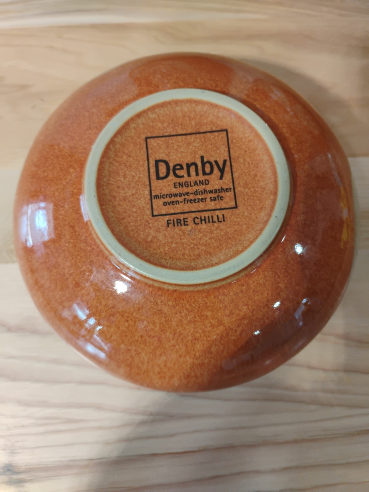 Denby Fire Chili Bowl Swirl Soup Cereal 6″ Swirl England Stoneware – 1 piece