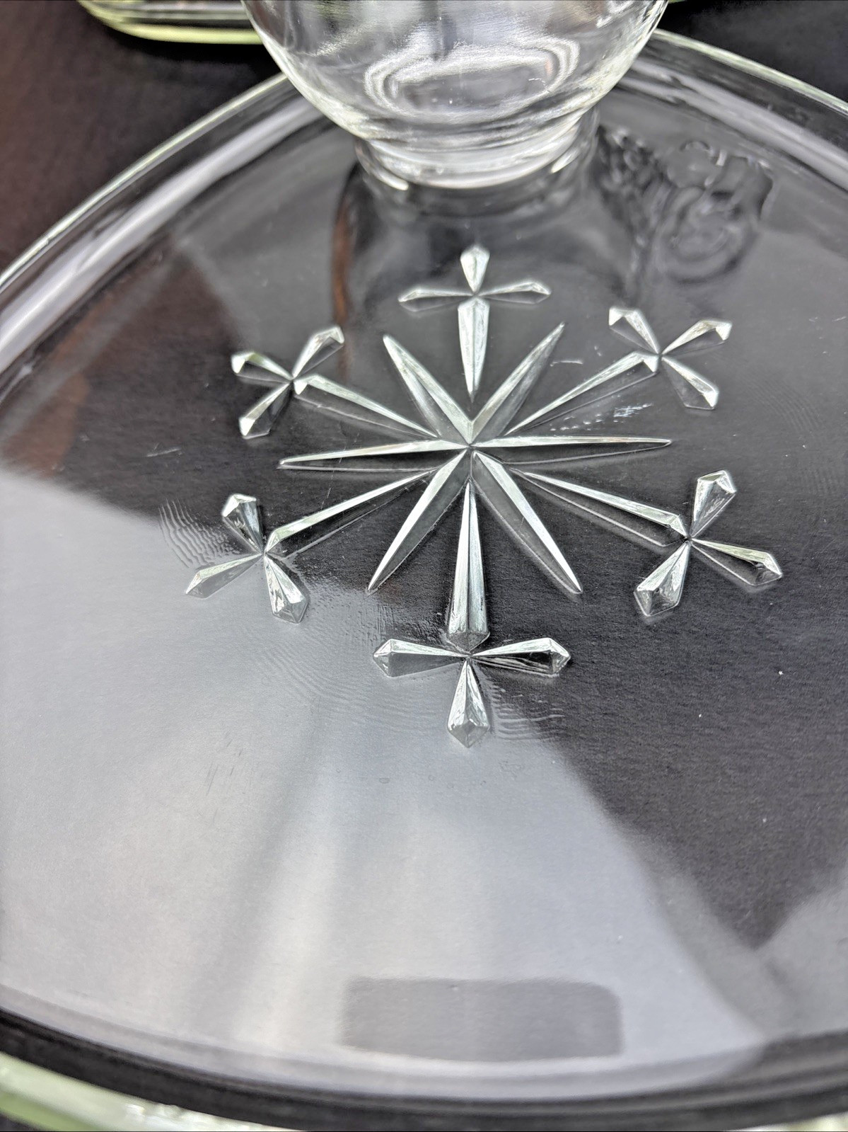 1950s Indiana Glass Snowflake Snack Set 6 Plates & 6 cups~12pc Smart Set ~MINT