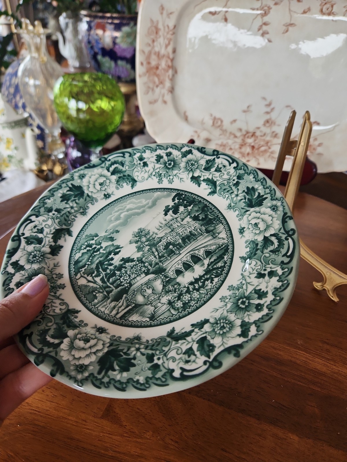 Green Transferware Legend British Heritage Earthenware 8.1 Salad Plate
