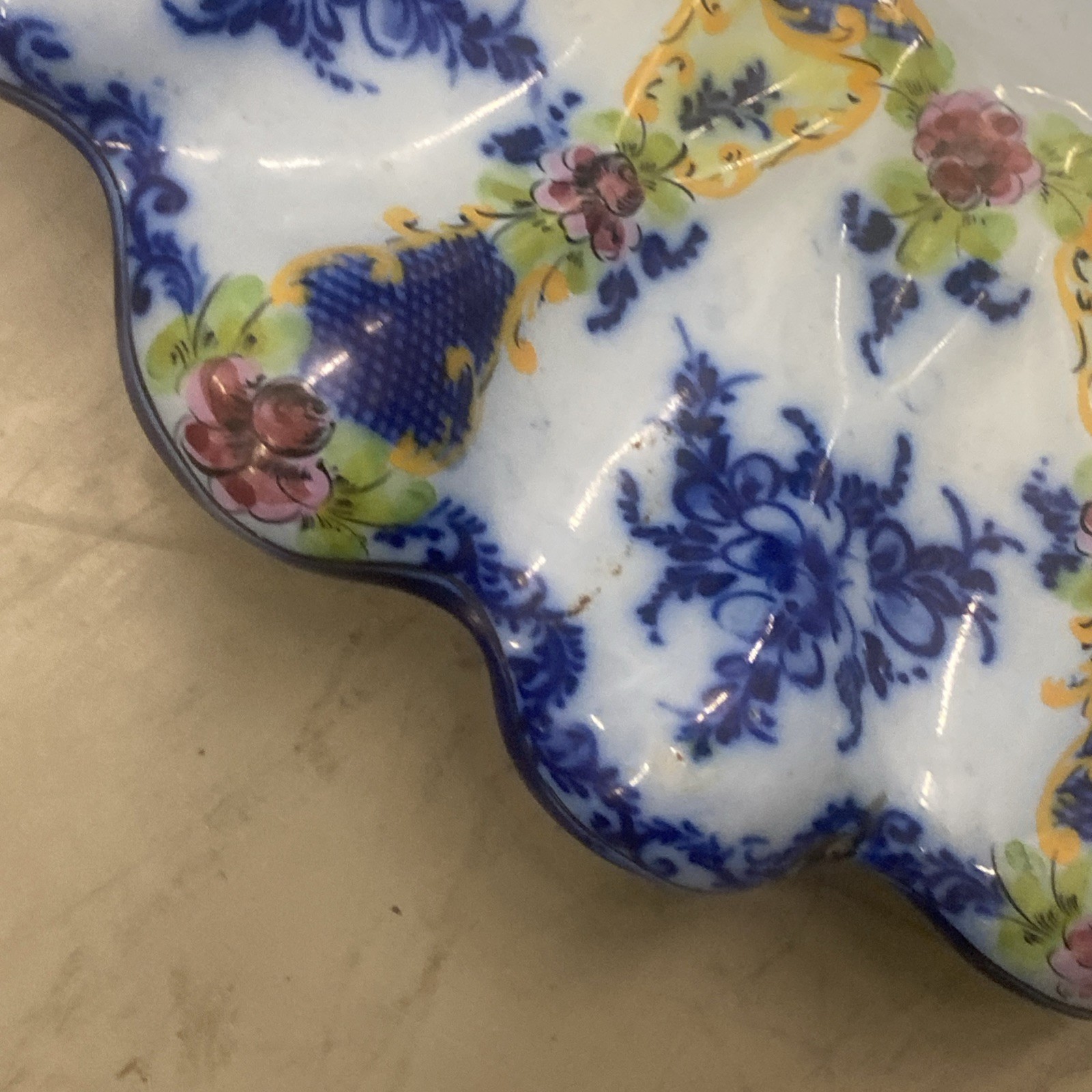 Elpa Cerâmica Vintage ceramic wall plate Hand painted Made Alcobaça E.P.L 18”