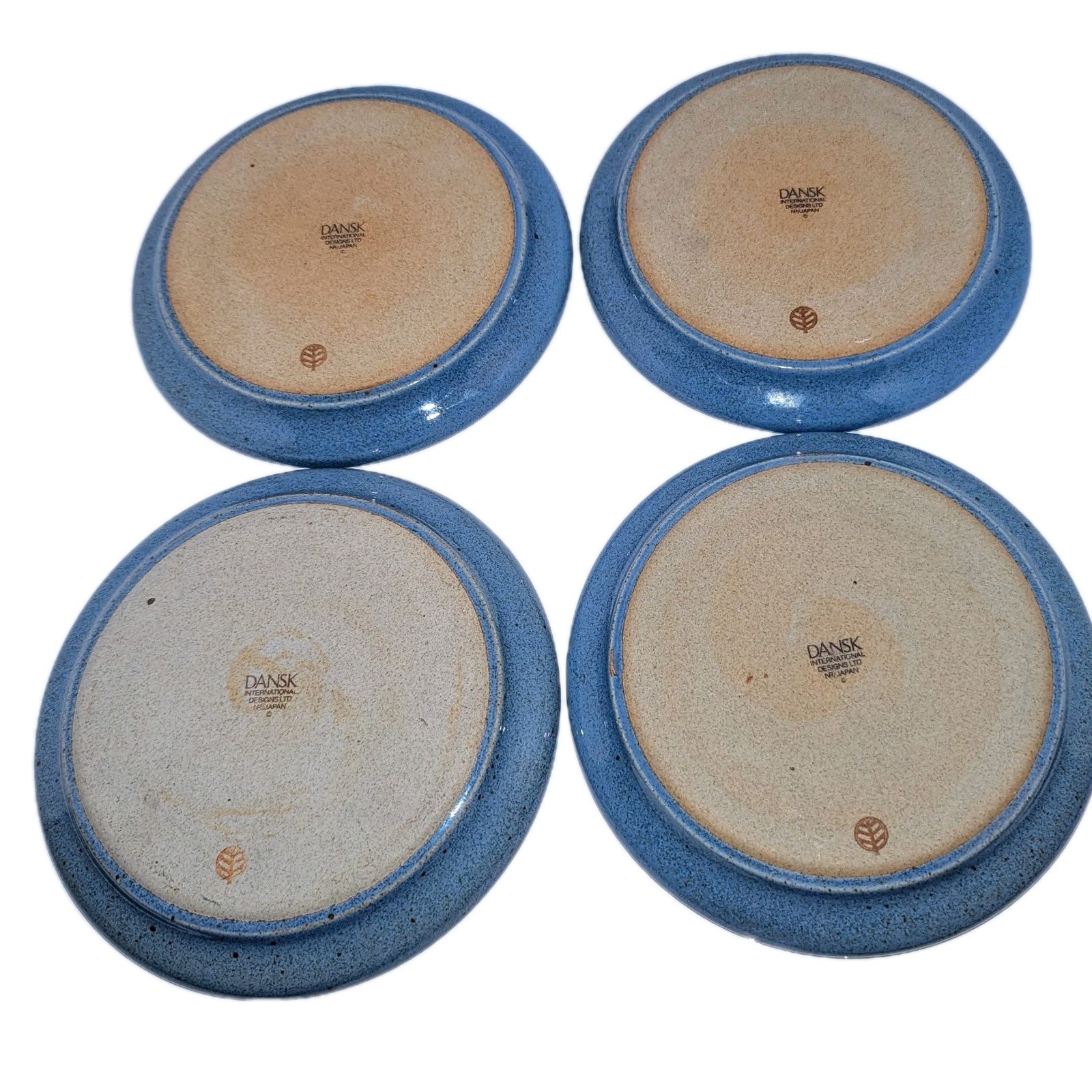 Vtg Dansk Nielstone Blue Saucers Speckled Large 6⅞” Made in Japan A+! x4 Plates