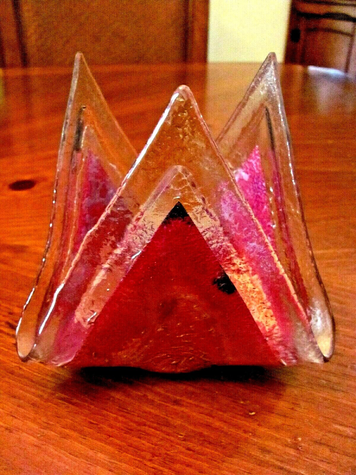 JONES GLASSWORKS Signed~Dated Contemporary Fused Copper Art Glass Freeform Dish