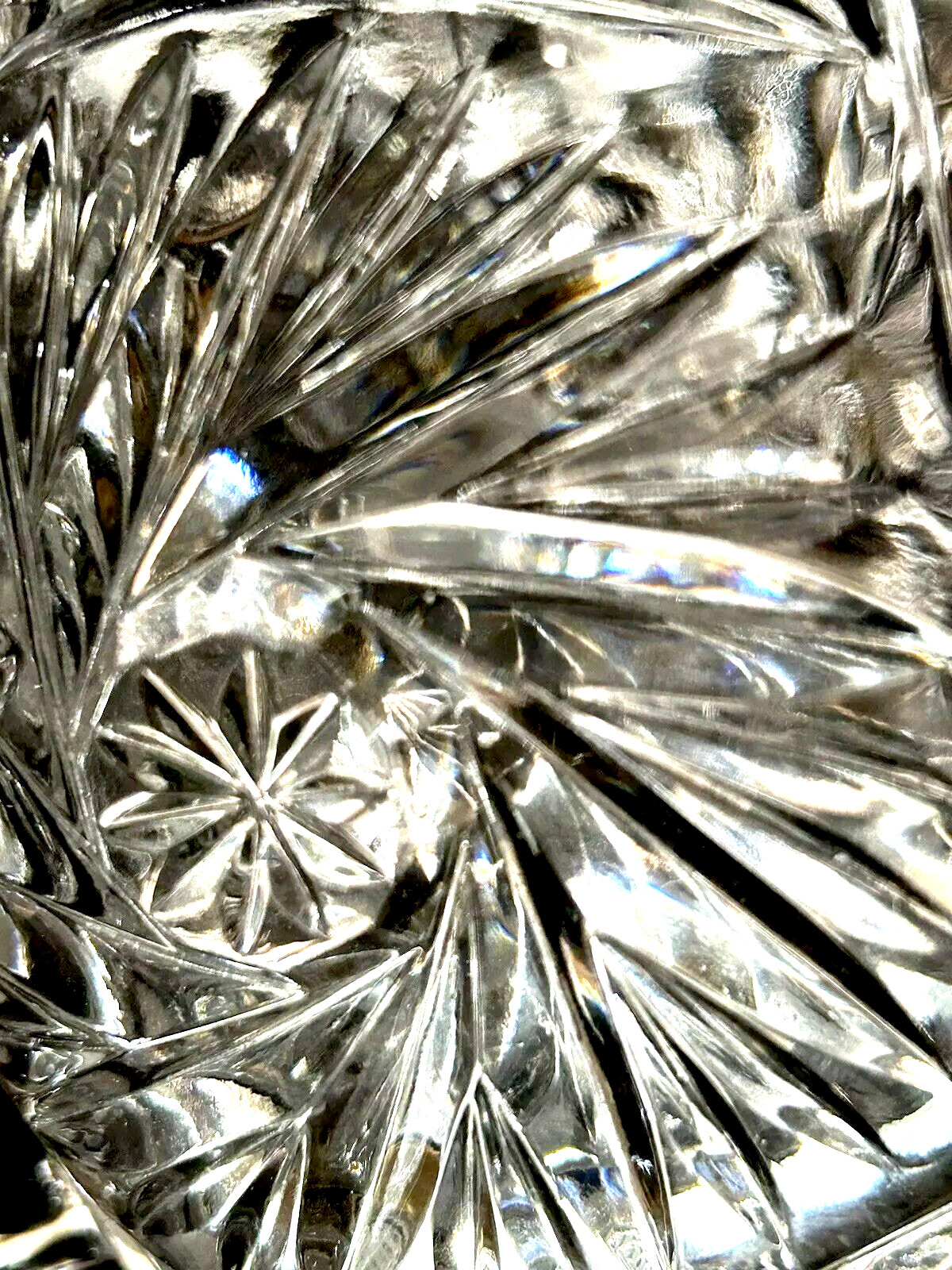 Crystal Glass Footed Bowl 7”L x 5”W X 4”H Vintage