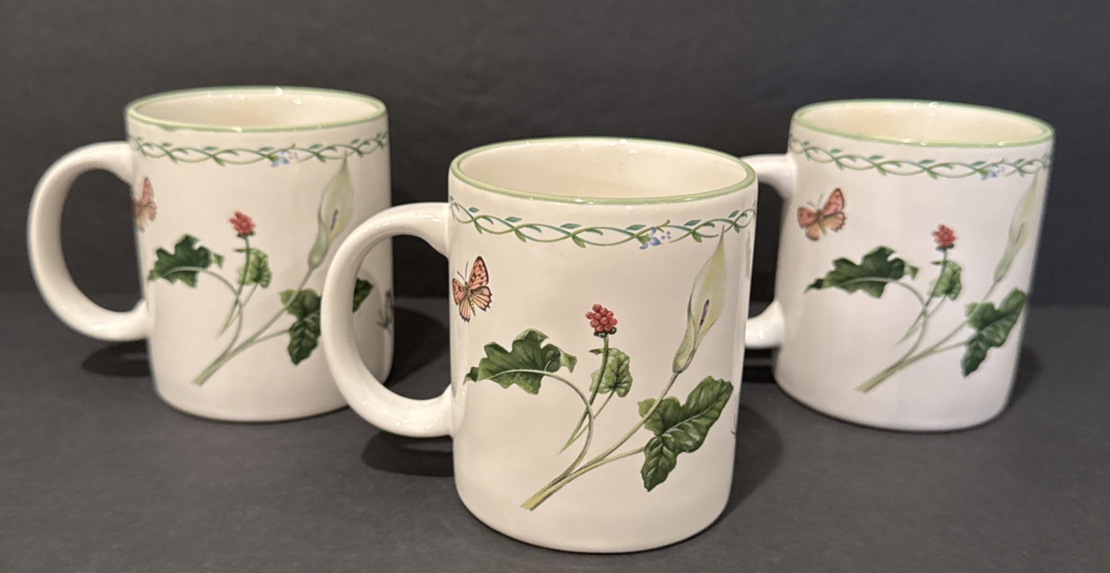 Studio Nova Garden Bloom Mugs Y2372 Stoneware Set 3 Floral Butterflies And Bees