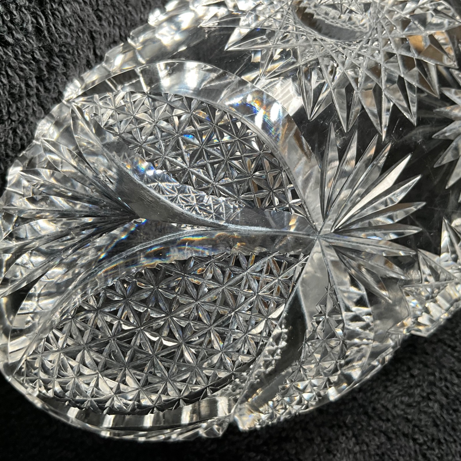 Rare Design – Antique American Brilliant Period Oval Crystal Celery Dish 7”L