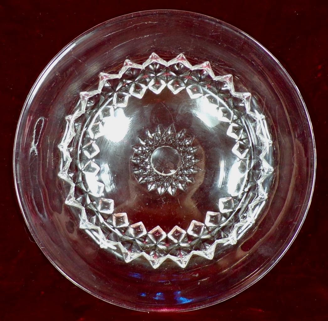 2 Amazon Dessert Plates Sawtooth Band Bryce Bros Clear Glass EAPG 1890 Antique