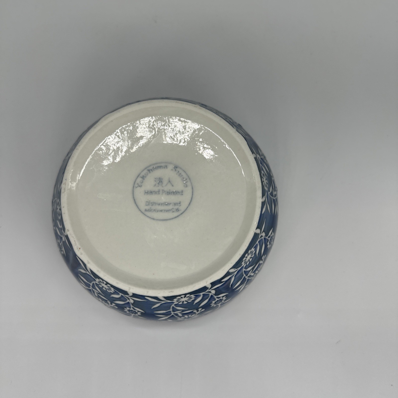 Yokohama Studio Blue Flowers Rice Soup Noodle Bowl 6″ Hand Painted Porcelain