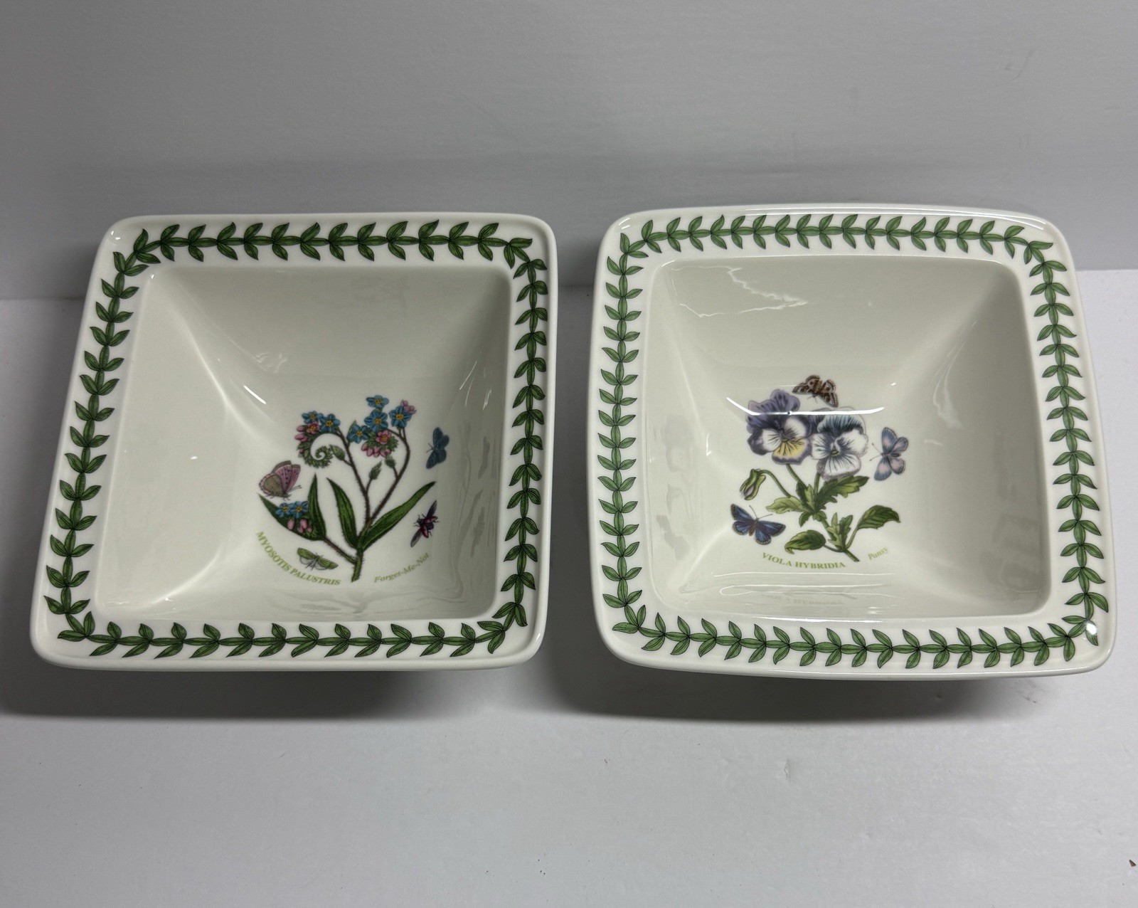 Portmeirion Botanic Garden Set of 2 Square 6.5″ Bowls B3