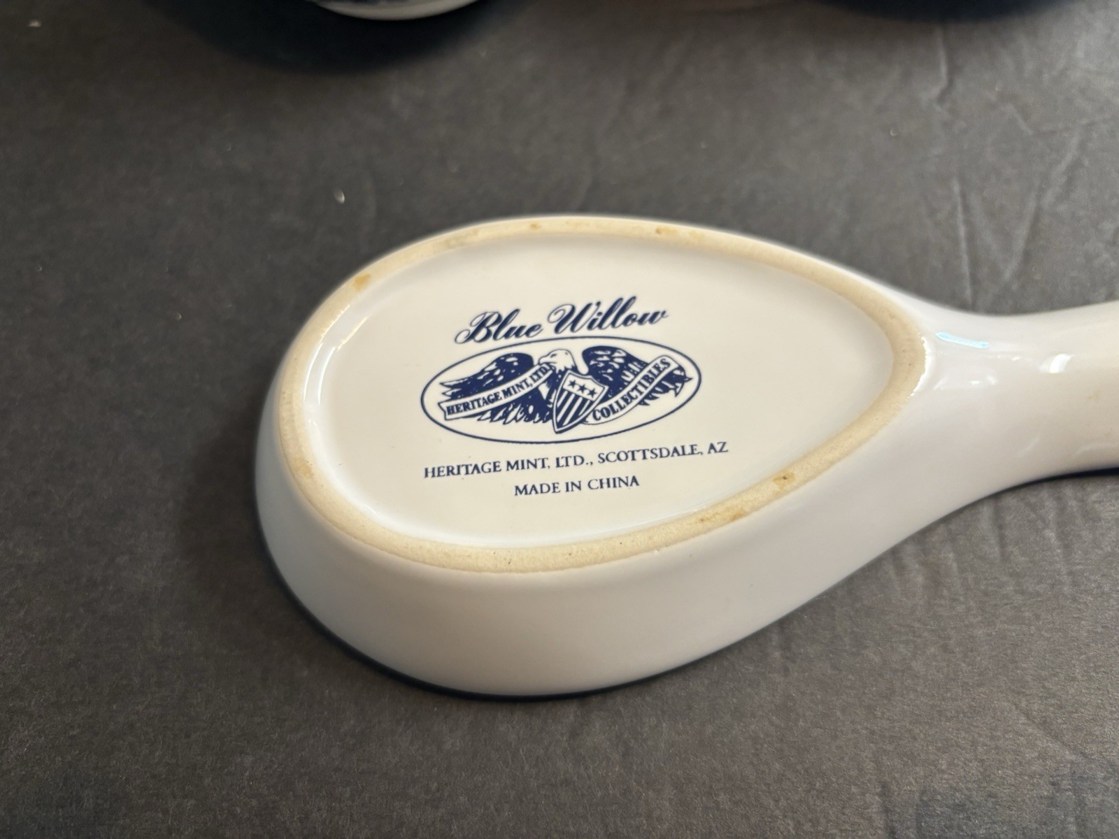 Vintage Blue Willow Creamer And Sugar Bowl Set – and spoon rest