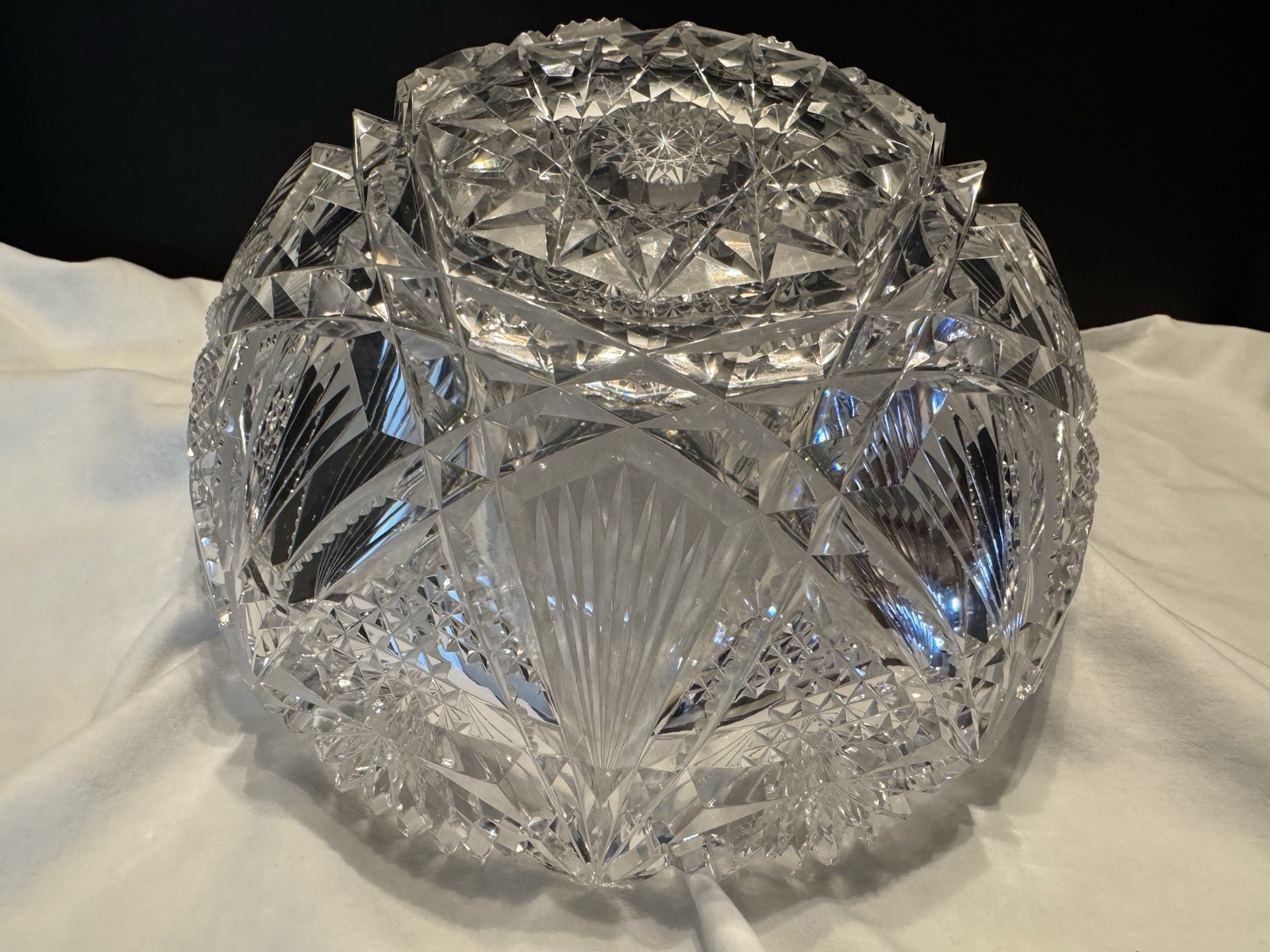 9” American Brilliant Period Crystal Glass Cut Bowl