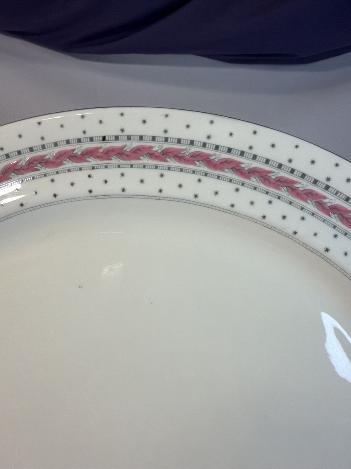 Royal Worcester Alpine Pink 15.5” X 13” Oval Serving Platter Bone China Vintage