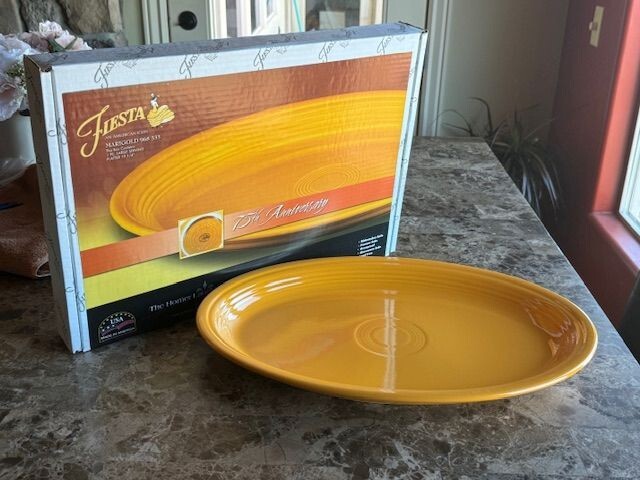 FIESTA® MARIGOLD 75TH ANNIVERSARY EXTRA LARGE 19″ PLATTER 1ST – NIB