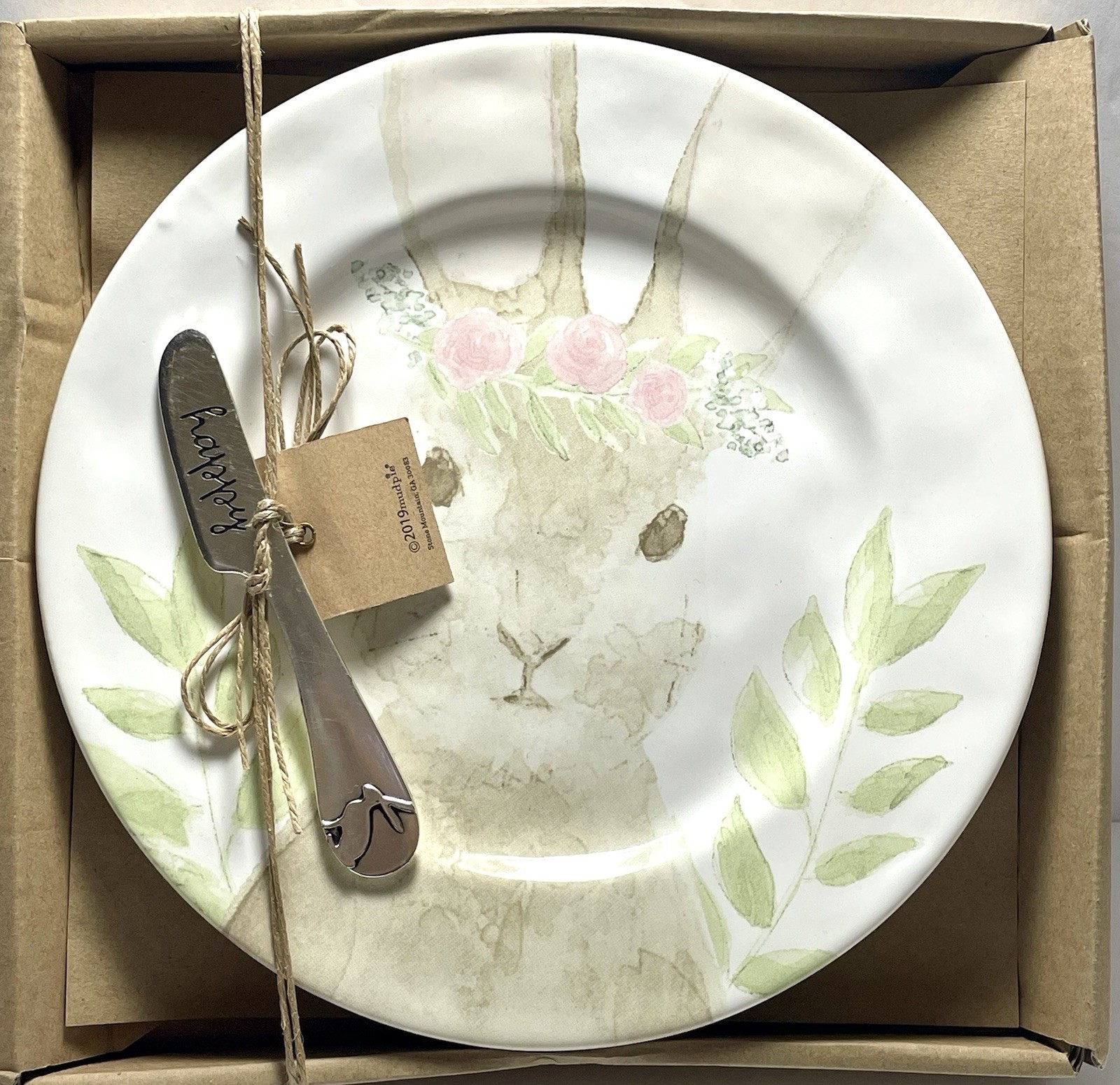 Mudpie Bunny Rabbit Serving Plate Set Cake Cheese Spring Easter Home Decor 2019