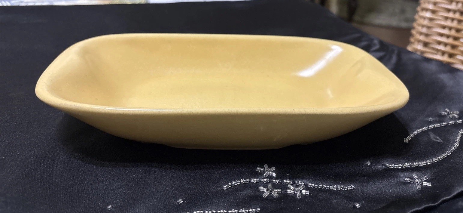 Vintage Mid- Century Modern La Solana Pottery Yellow Relish/ Serving Tray 1940’s
