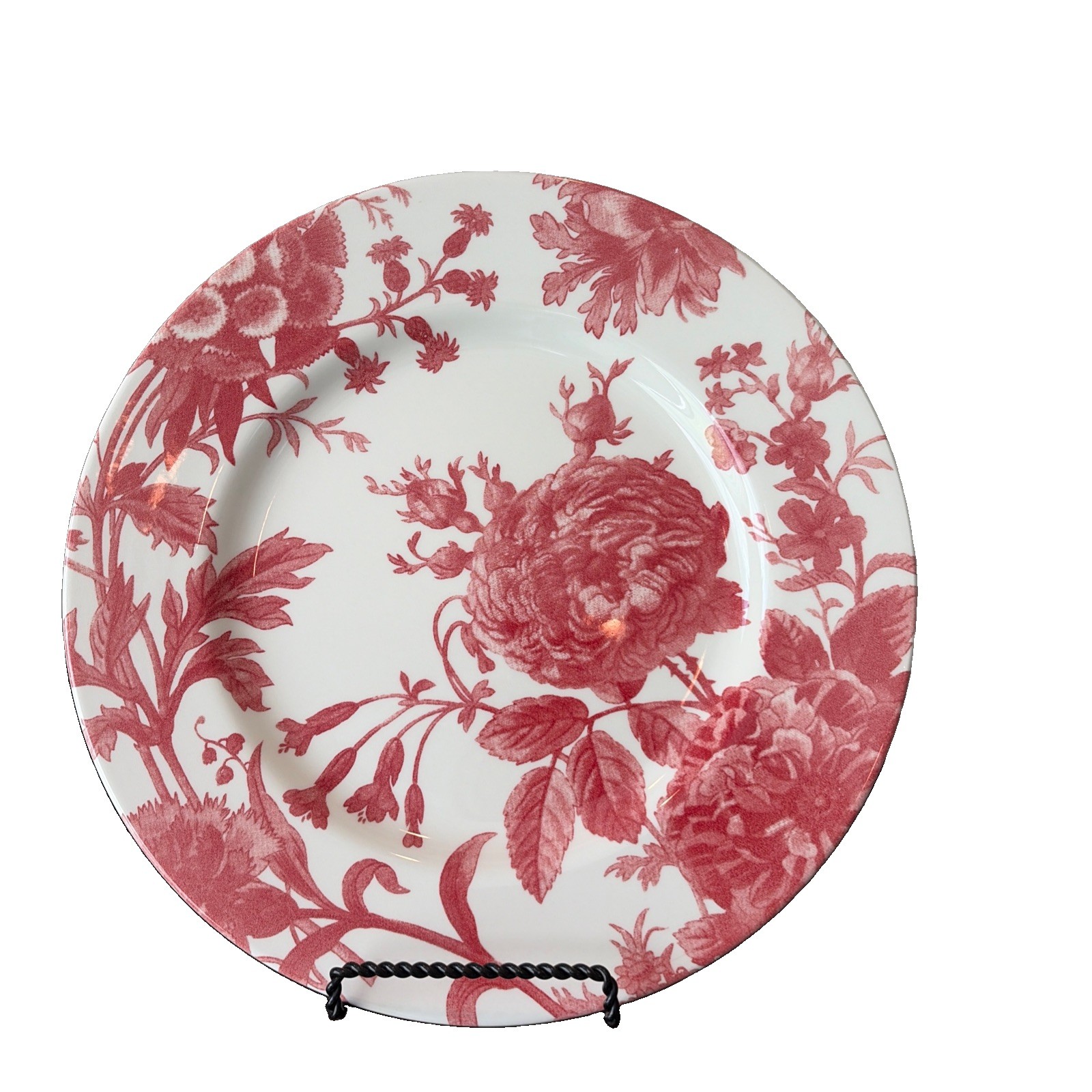 Royal Stafford Floral Weave Coral Red Large Dinner Plate 11”