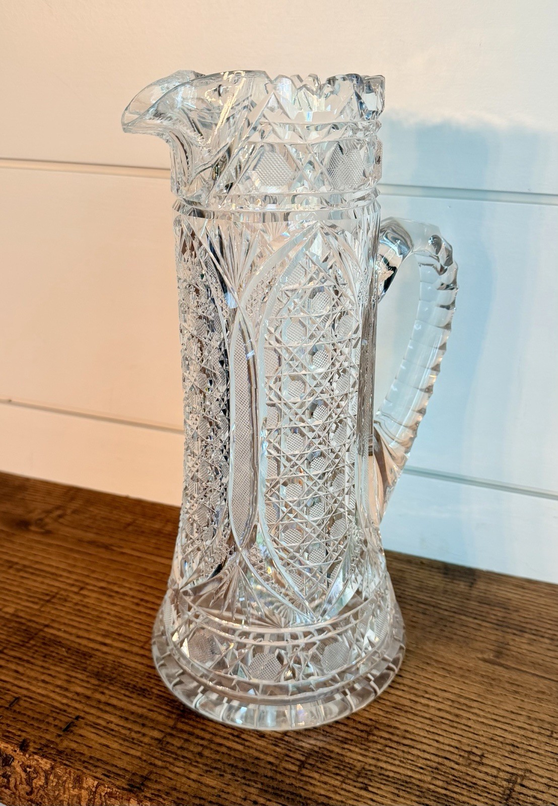 ABP American Brilliant Cut Glass Champagne Pitcher by F. X. Parsche-C. 1895-1910