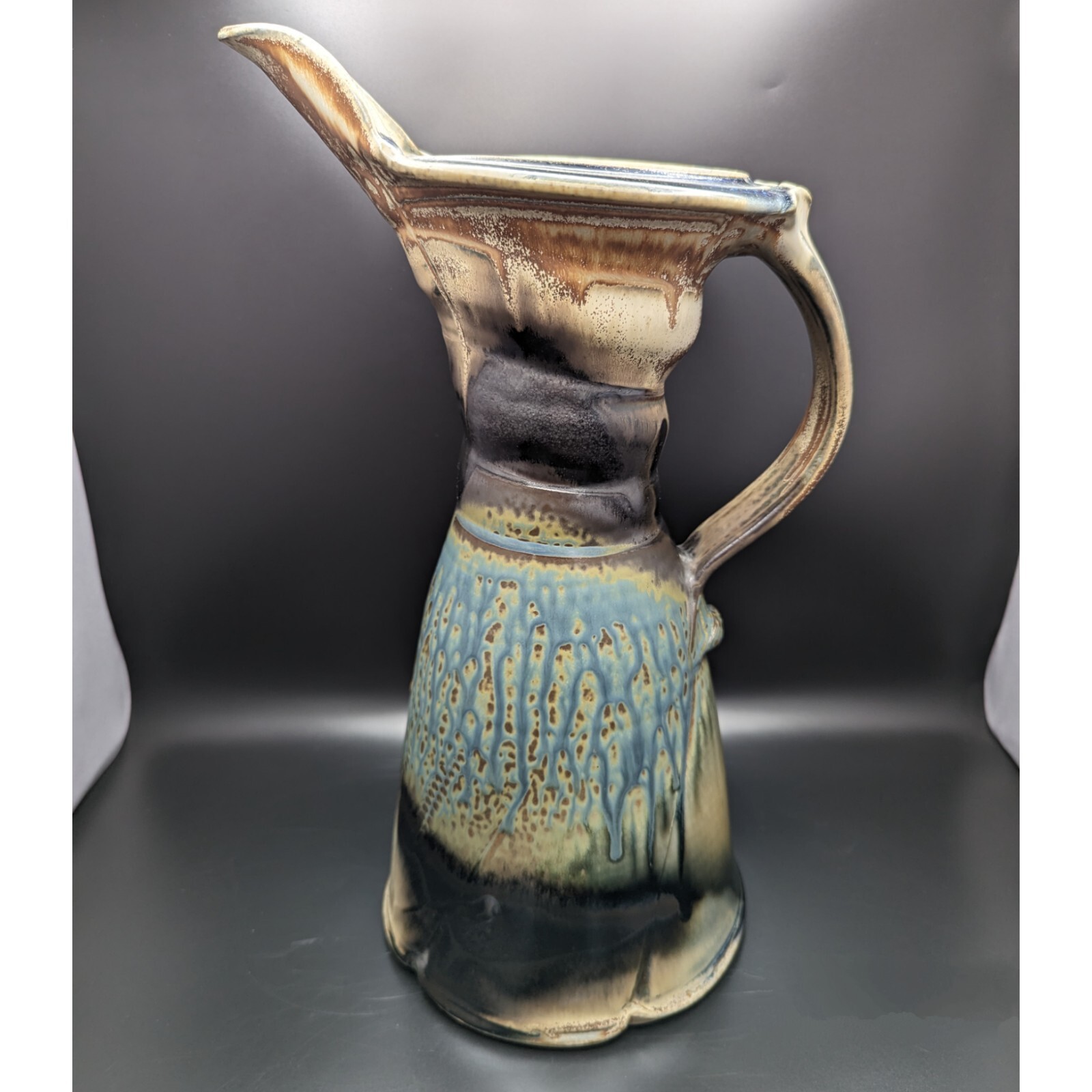 Huge 16.75″ Steven Hill Cypress Pitcher Porcelain Studio Art Pottery Signed