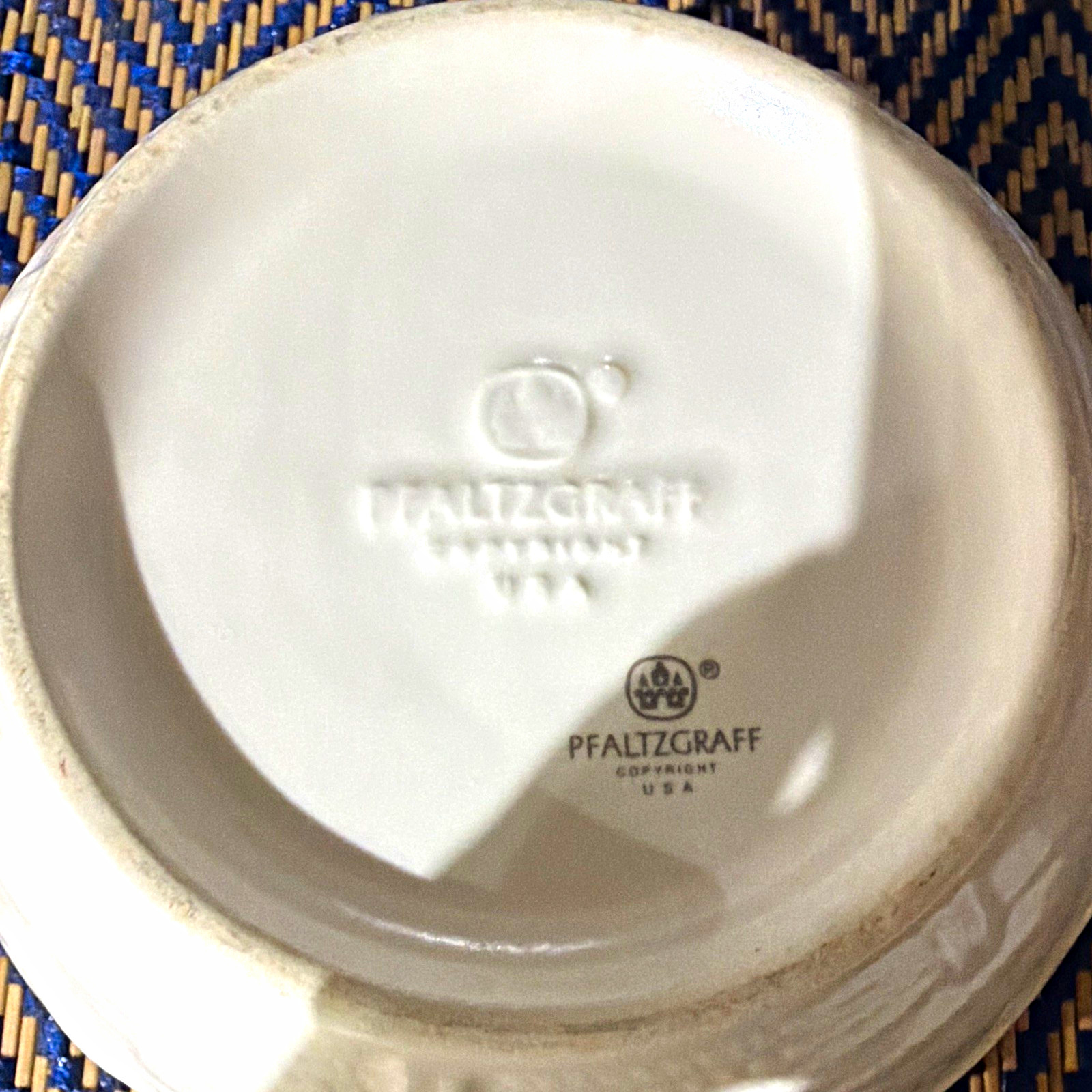 Pfaltzgraff White Pink & Green Floral Ceramic Round Bowl, Glossy Finish