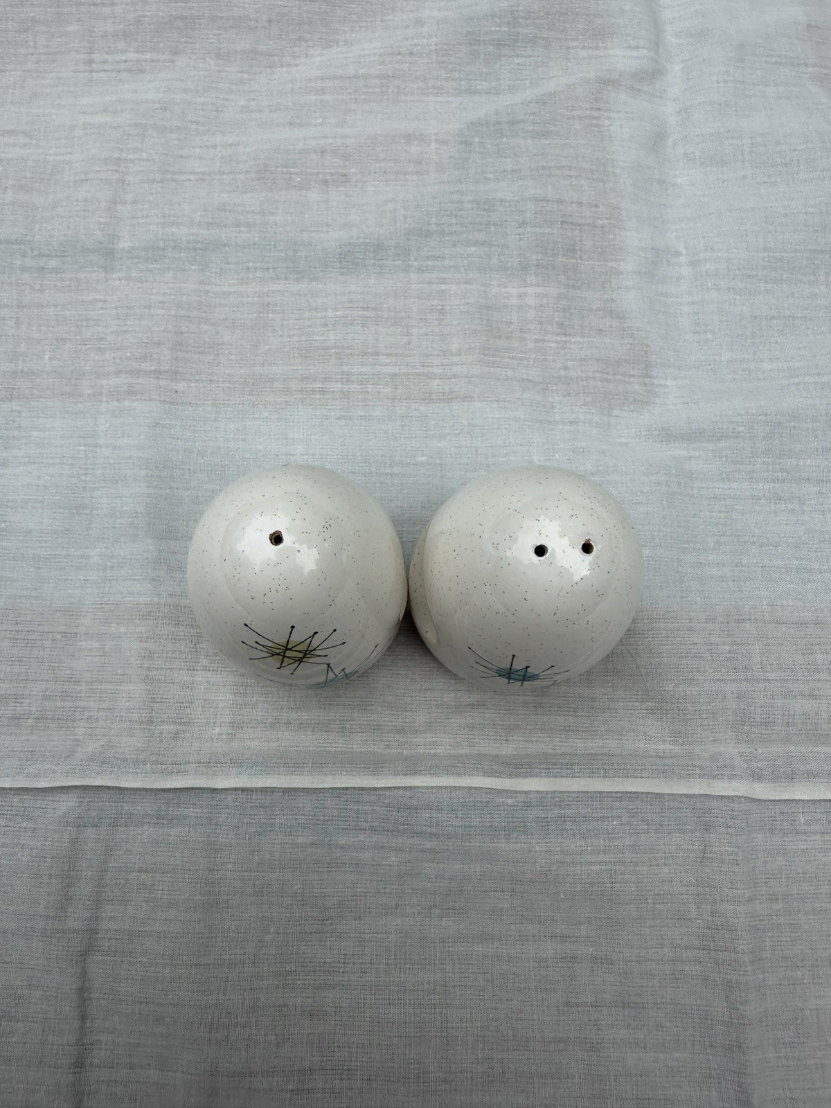 Franciscan Atomic Starburst Salt & Pepper Set MCM Mid-Century Modern
