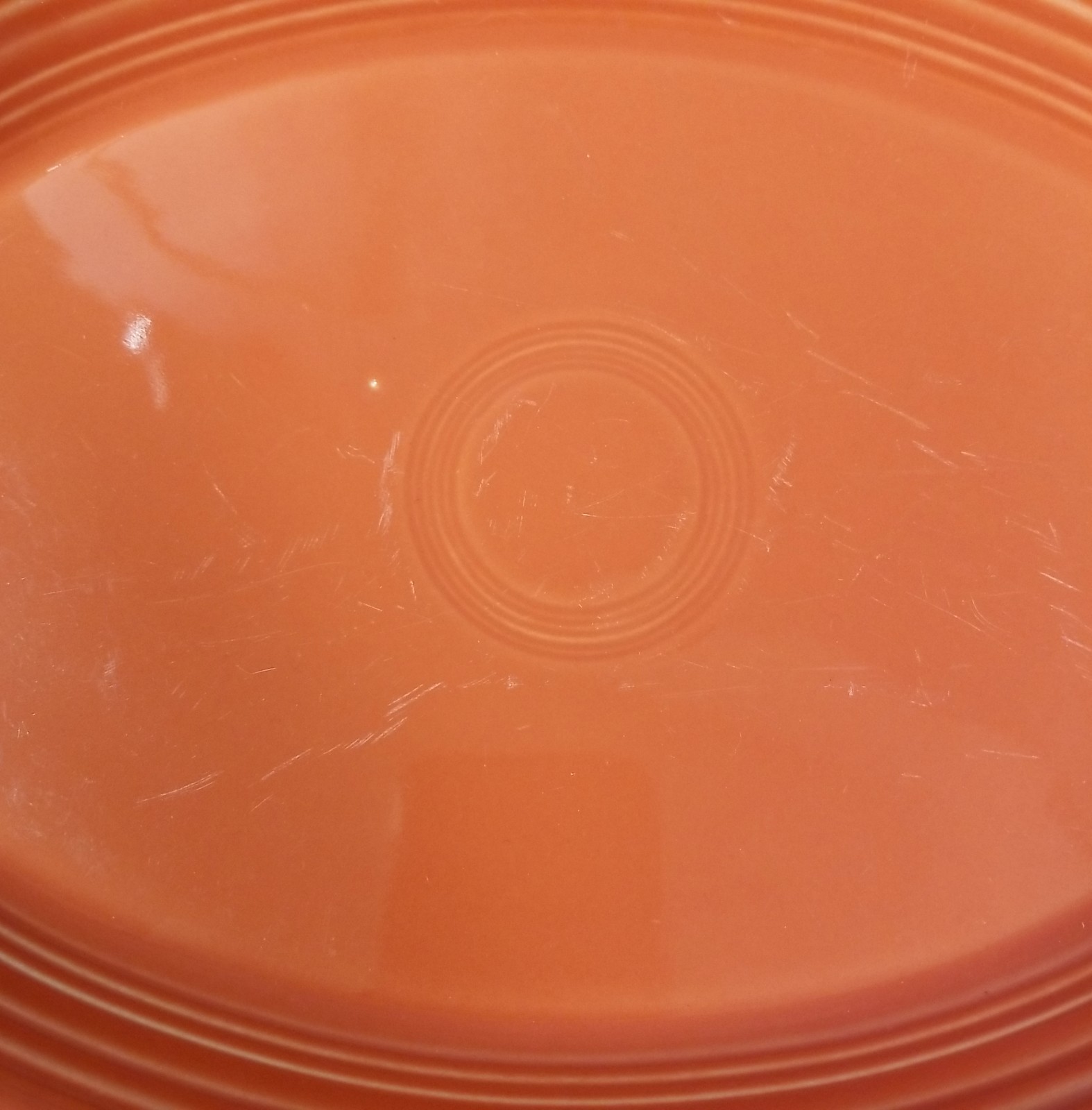 Printed & Embossed Logo Oval Fiesta Ware Serving Platter 13 3/4″ With Flaw