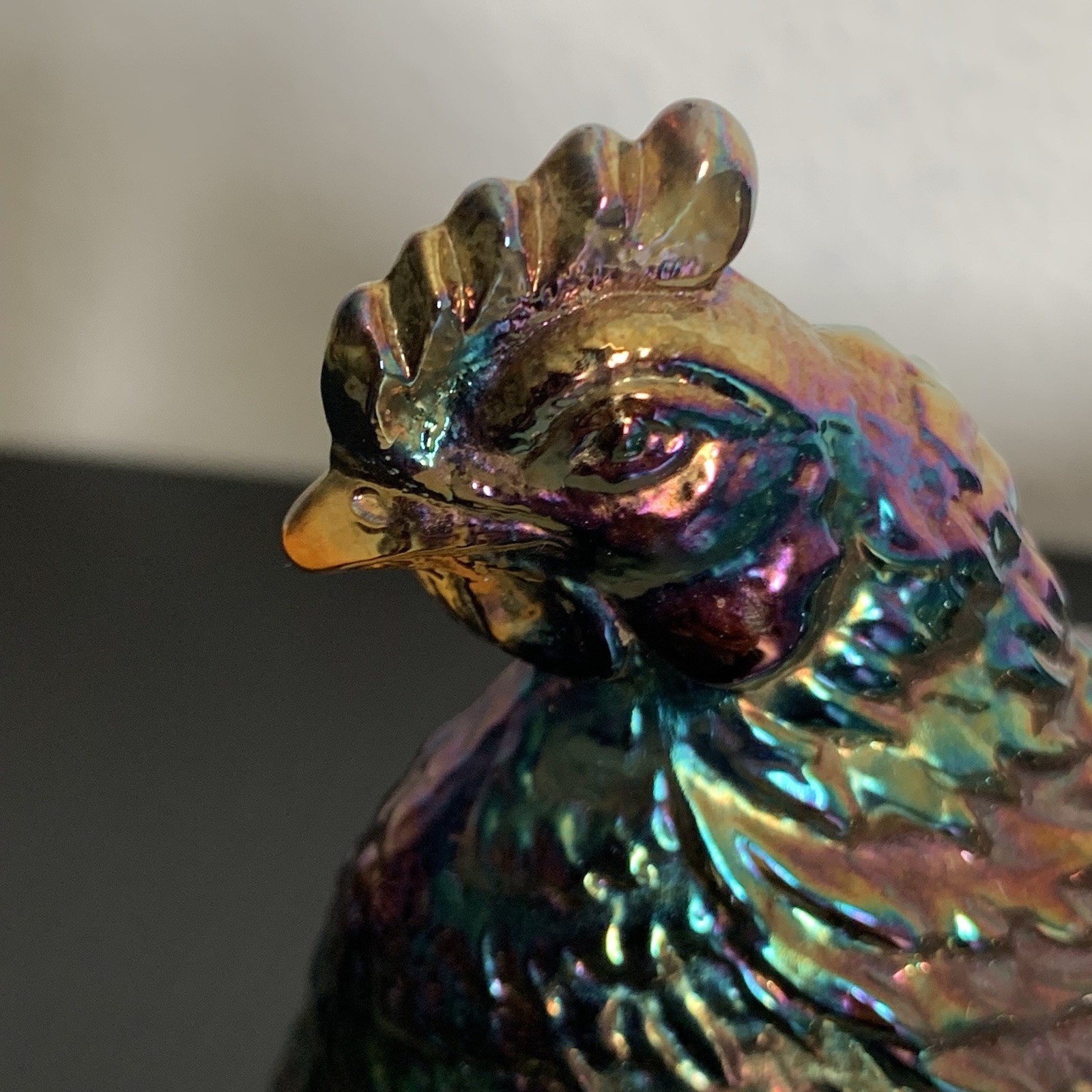 Glass Blue Carnival Glass Hen On Nest Covered Dish – Chicken Candy Dish